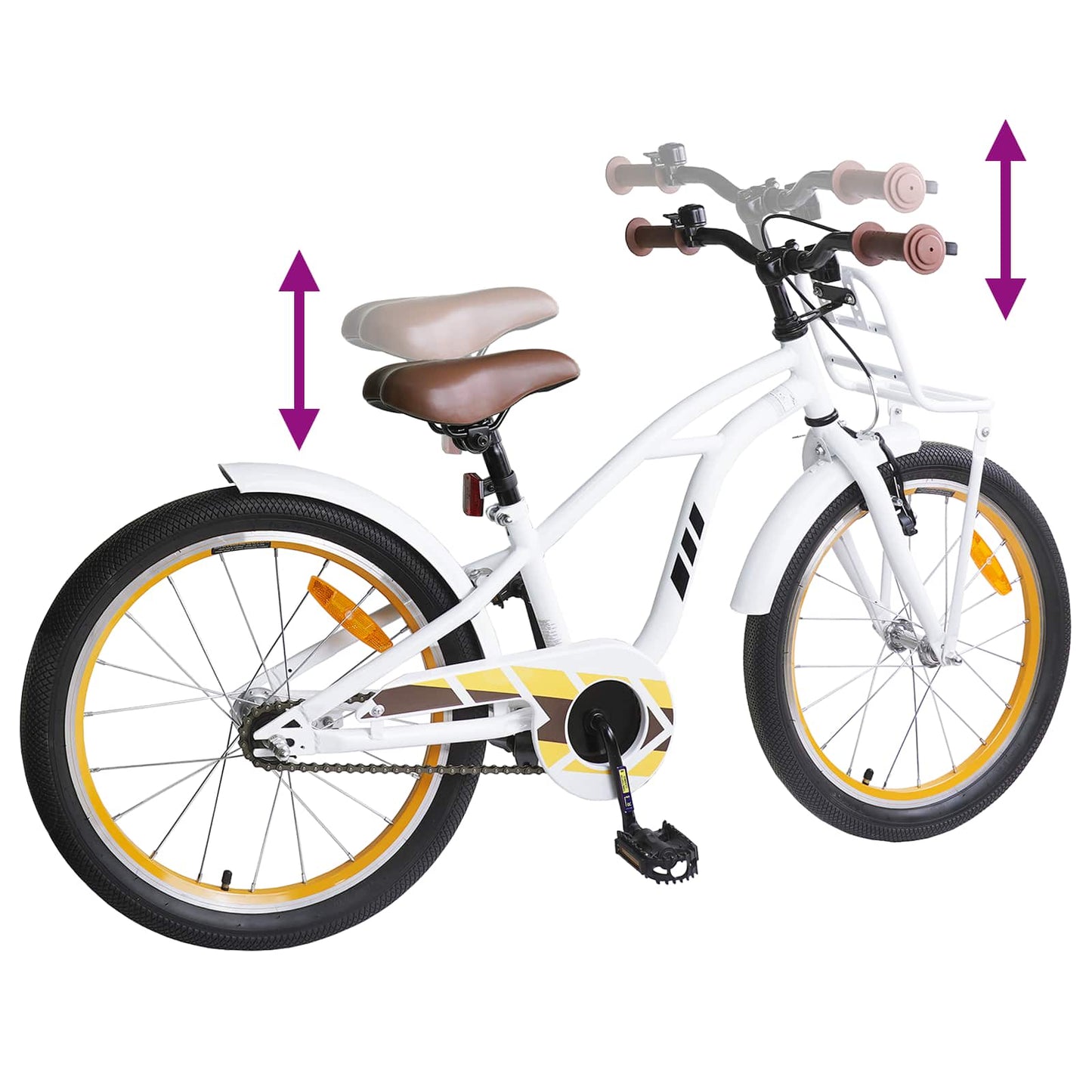 Kinderfiets 18 Inch voor 5-7 jaar Wit is nu te koop bij PeponiXL, paradijselijk wonen!