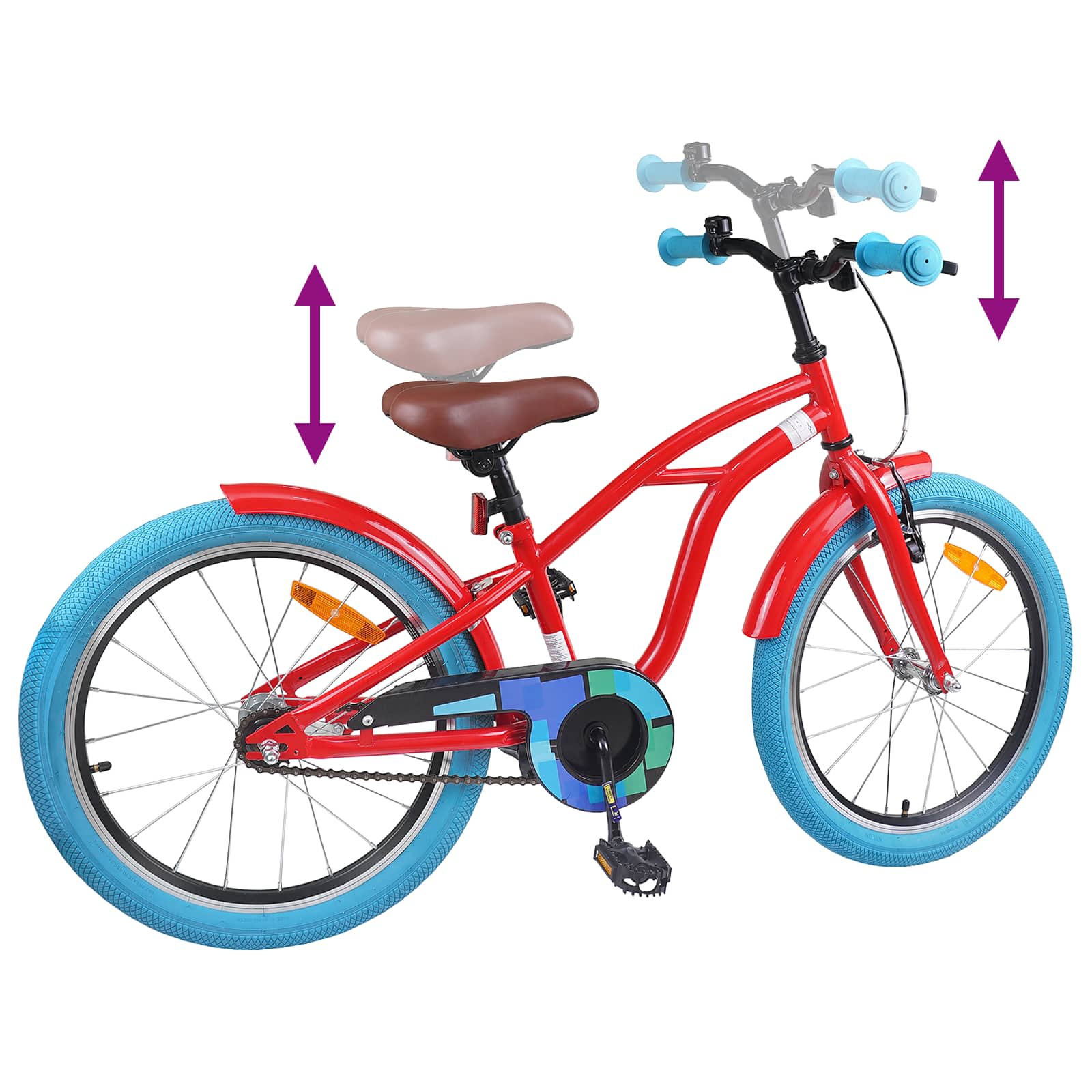 Kinderfiets 22 Inch voor 7-12 jaar oud Rood is nu te koop bij PeponiXL, paradijselijk wonen!