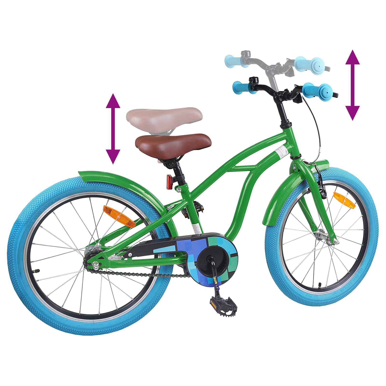 Kinderfiets 22 Inch voor 7-12 jaar oud Groen is nu te koop bij PeponiXL, paradijselijk wonen!
