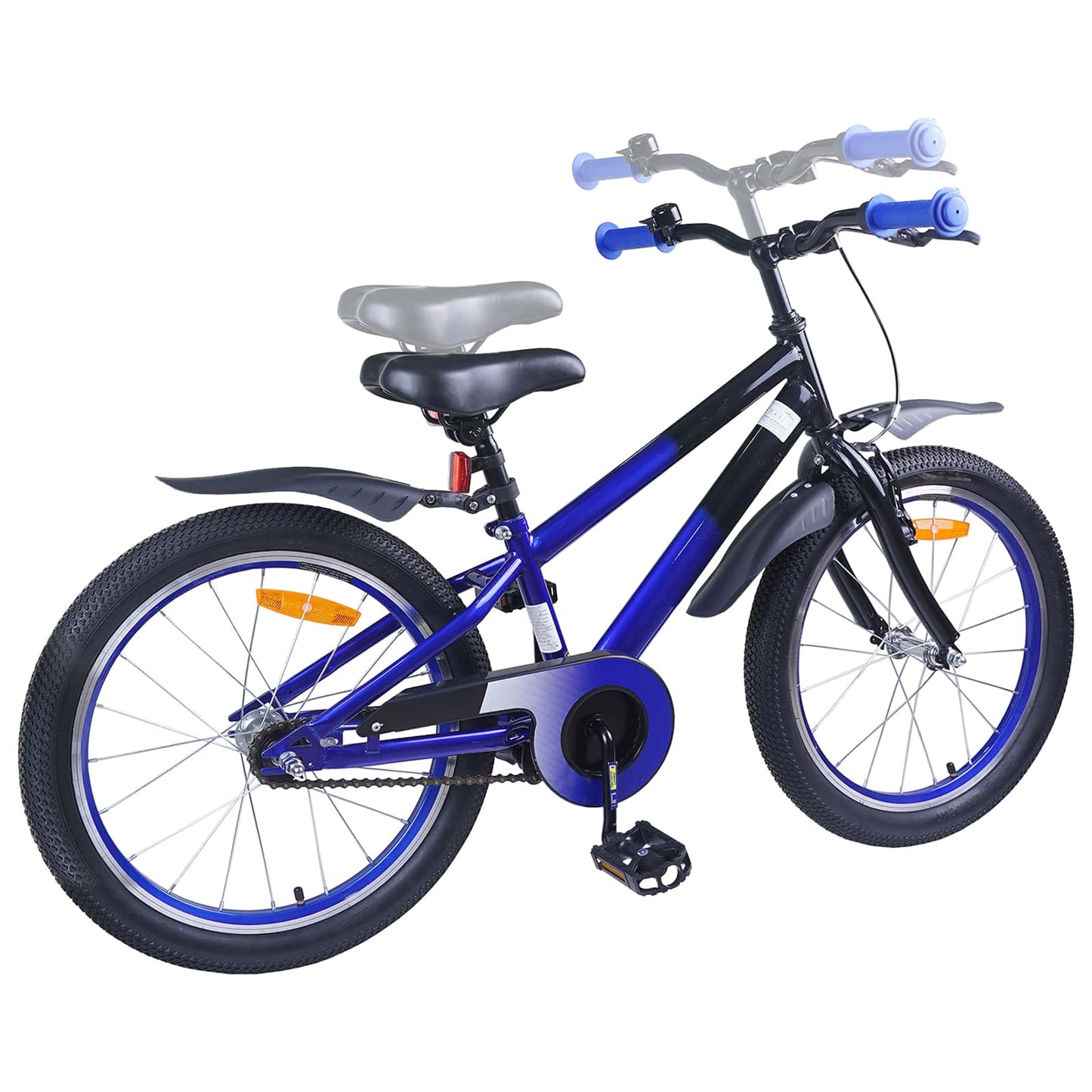 Kinderfiets 18 Inch voor 5-7 jaar Blauw Zwart is nu te koop bij PeponiXL, paradijselijk wonen!