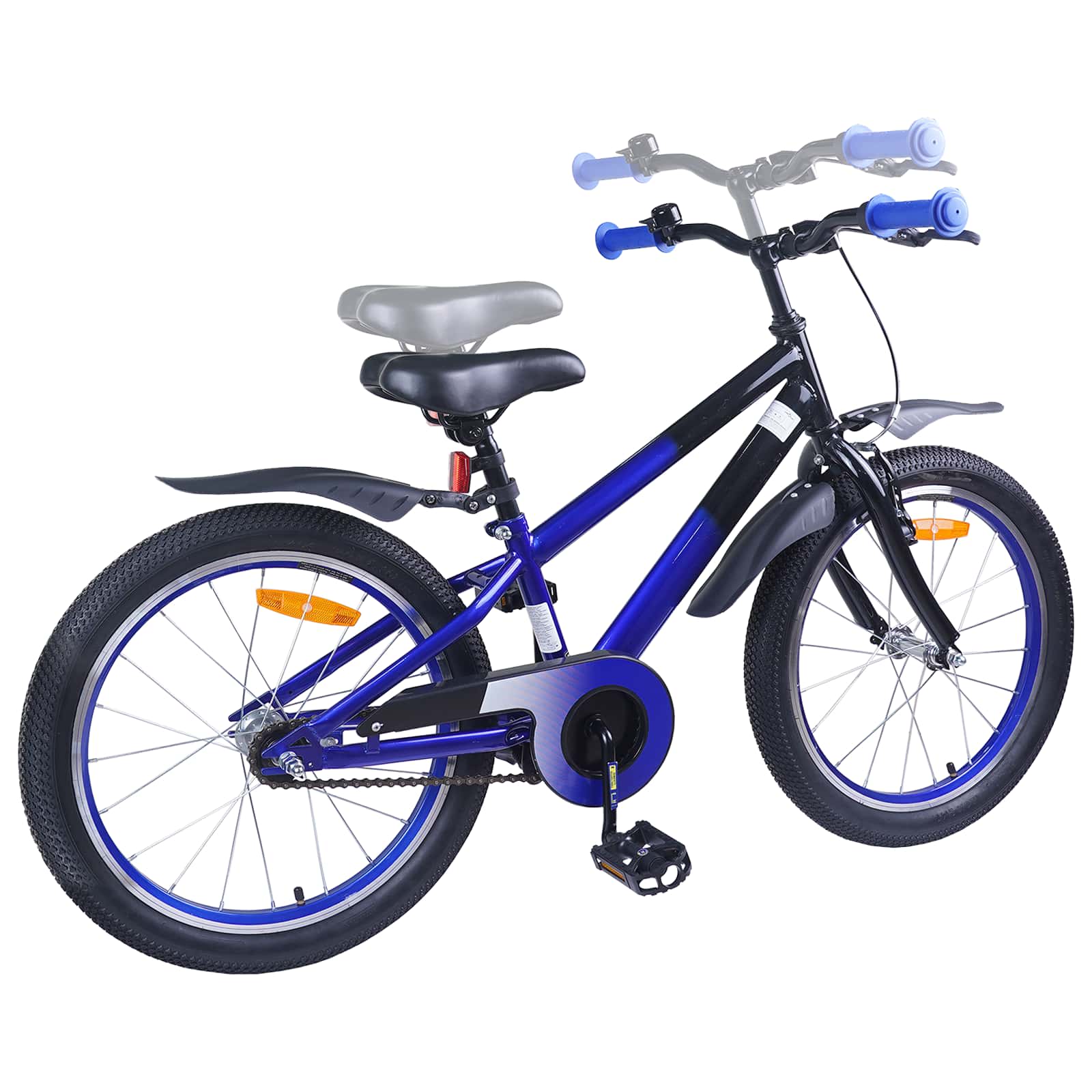 Kinderfiets 18 Inch voor 5-7 jaar Blauw Zwart is nu te koop bij PeponiXL, paradijselijk wonen!