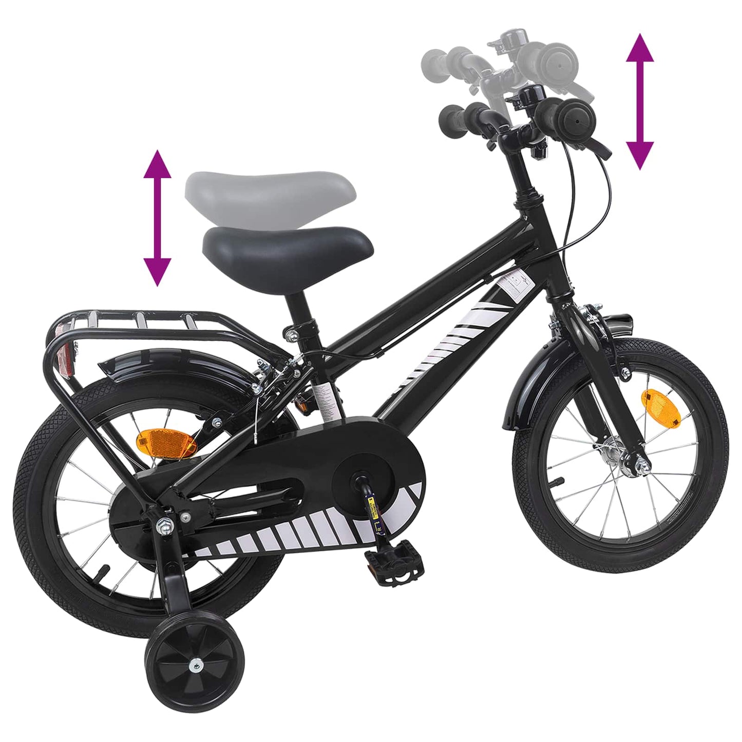 Kinderfiets 14 Inch voor 3-5 jaar oud Zwart is nu te koop bij PeponiXL, paradijselijk wonen!