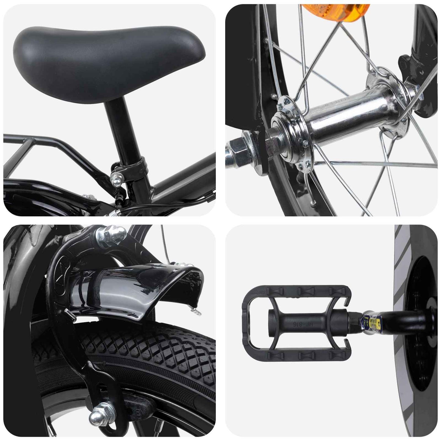 Kinderfiets 16 Inch voor 4-6 jaar oud Zwart is nu te koop bij PeponiXL, paradijselijk wonen!