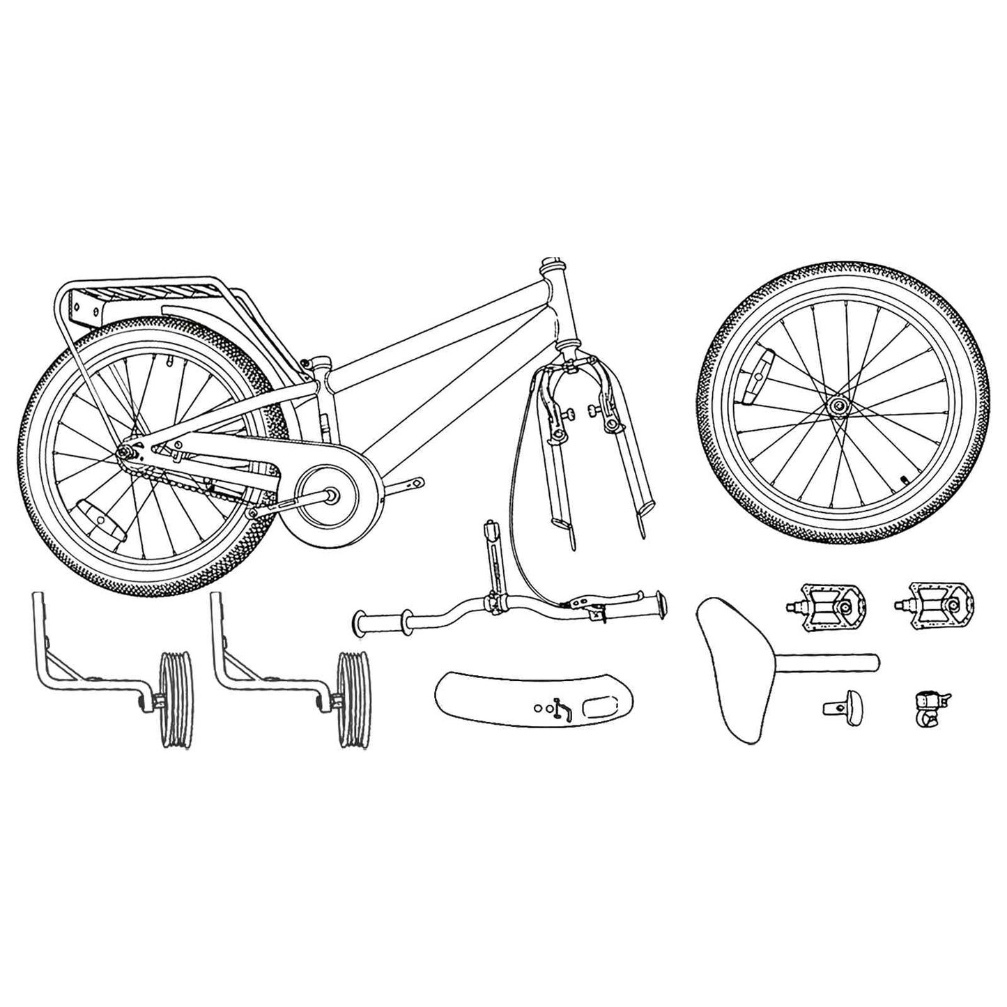 Kinderfiets 16 Inch voor 4-6 jaar oud Rood is nu te koop bij PeponiXL, paradijselijk wonen!