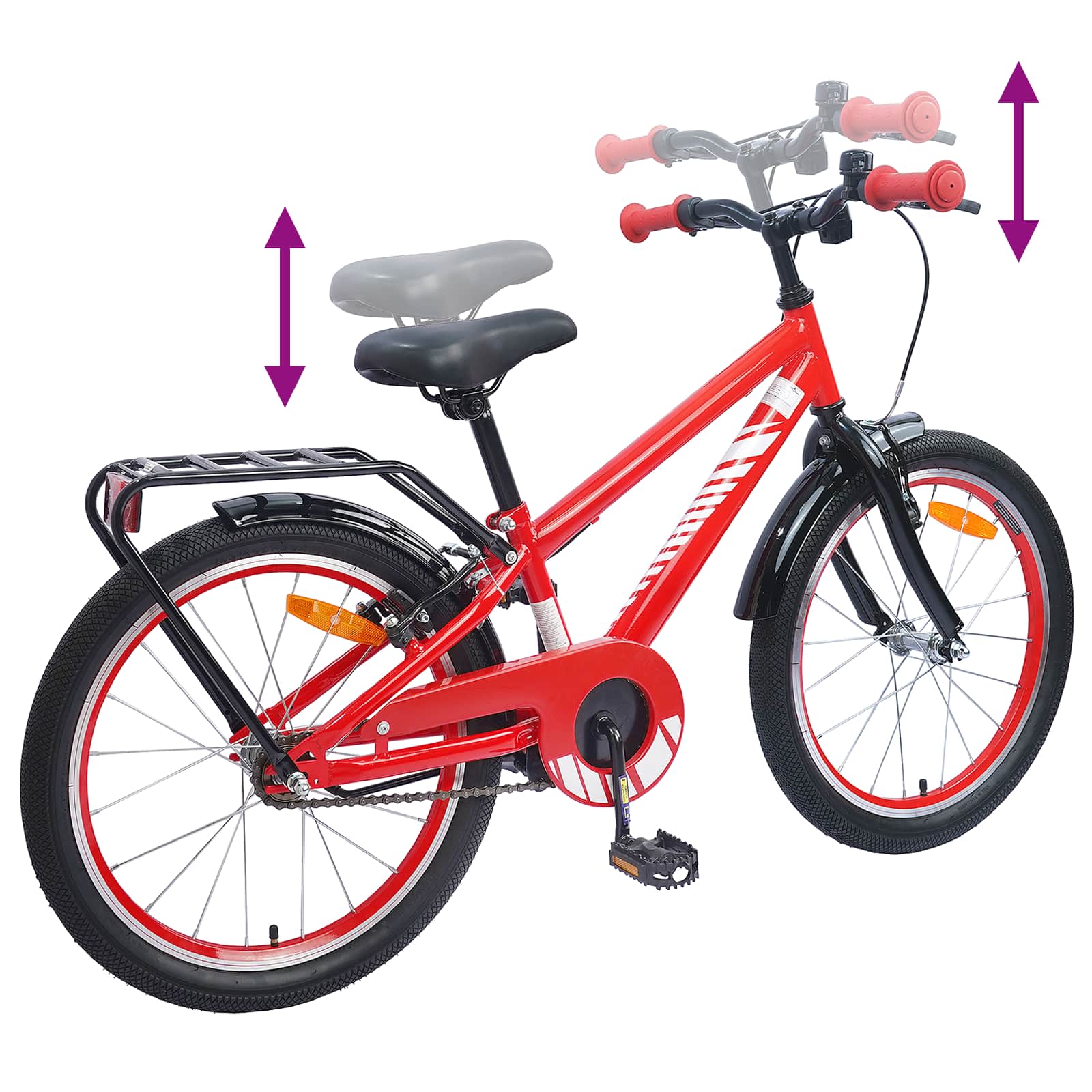 Kinderfiets 18 Inch voor 5-7 jaar Rood is nu te koop bij PeponiXL, paradijselijk wonen!