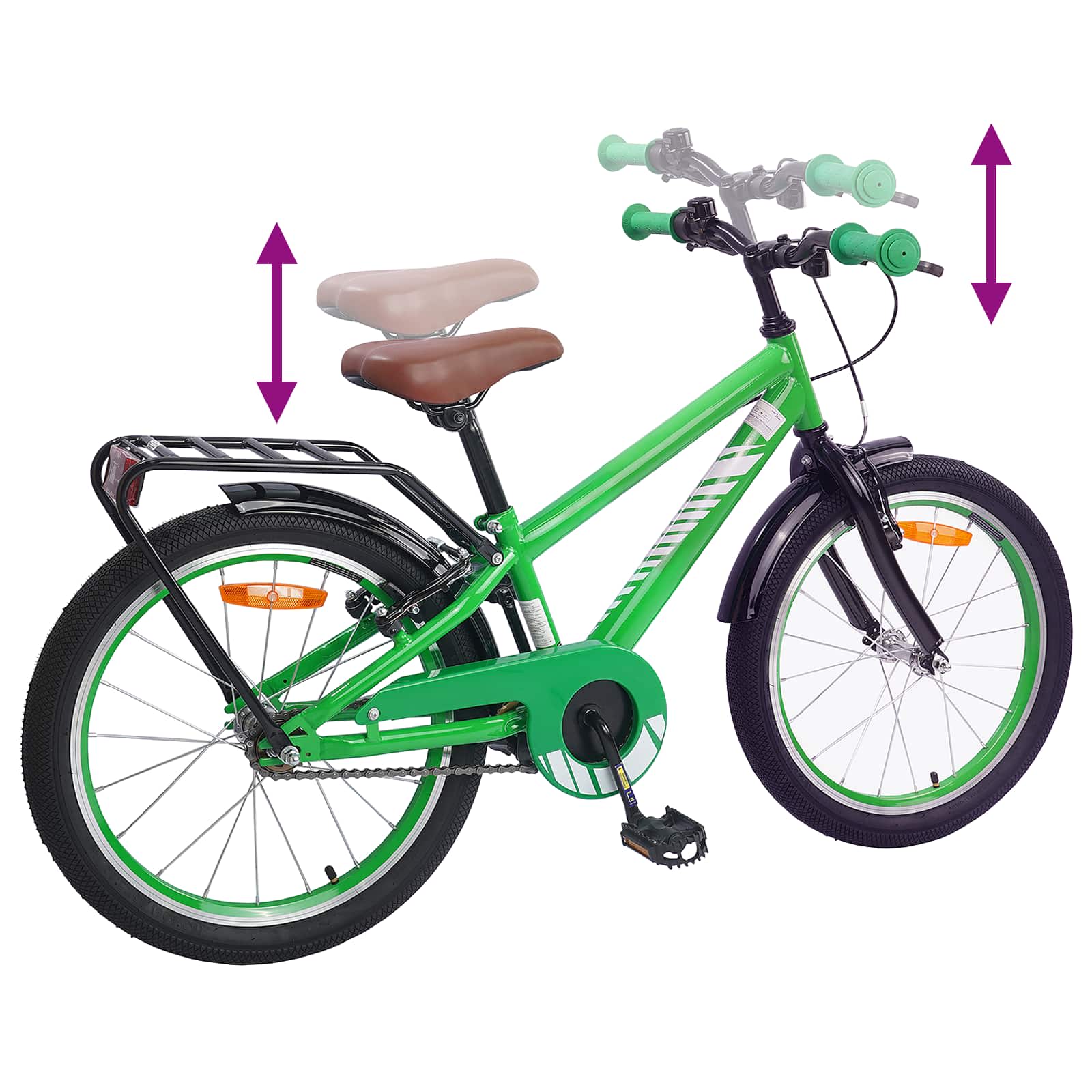 Kinderfiets 18 Inch voor 5-7 jaar Groen is nu te koop bij PeponiXL, paradijselijk wonen!