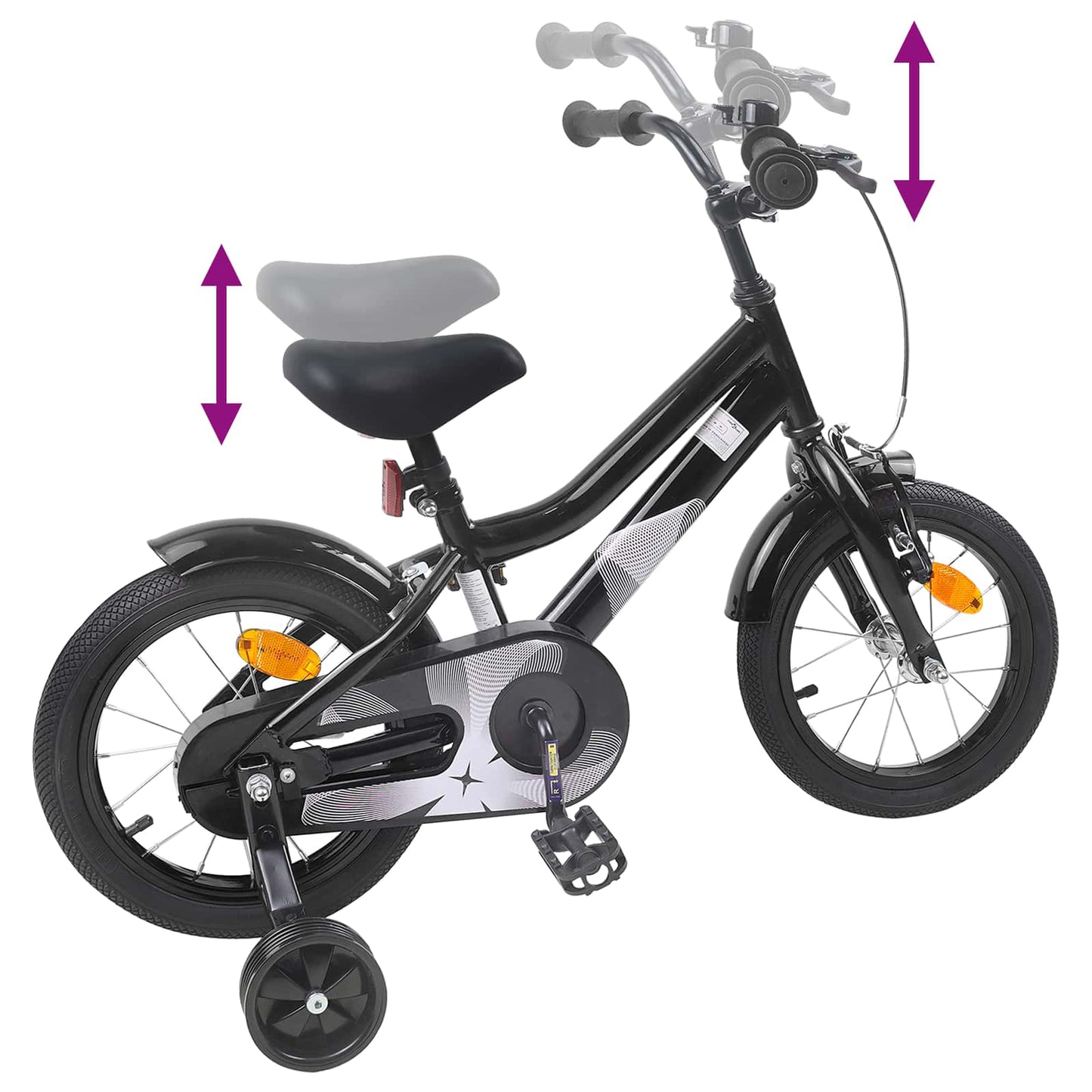 Kinderfiets 12 Inch voor 2-4 jaar oud Zwart is nu te koop bij PeponiXL, paradijselijk wonen!