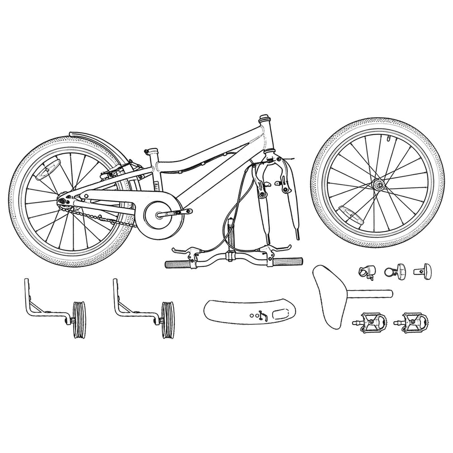 Kinderfiets 12 Inch voor 2-4 jaar oud Zwart is nu te koop bij PeponiXL, paradijselijk wonen!