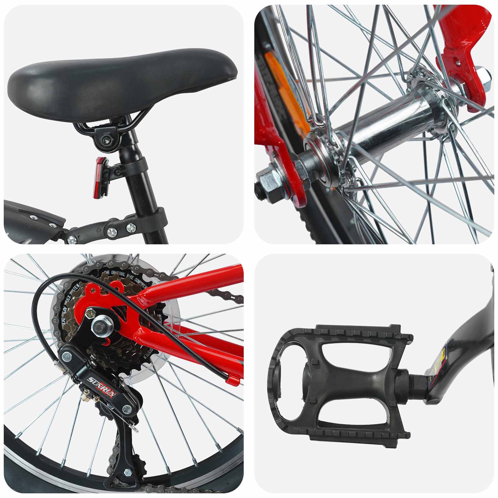 Kinderfiets 24 Inch 6-Speed voor 8-12 jaar oud Rood is nu te koop bij PeponiXL, paradijselijk wonen!