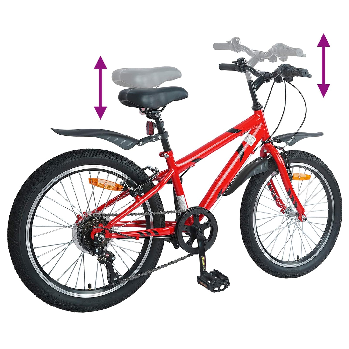Kinderfiets 24 Inch 6-Speed voor 8-12 jaar oud Rood is nu te koop bij PeponiXL, paradijselijk wonen!