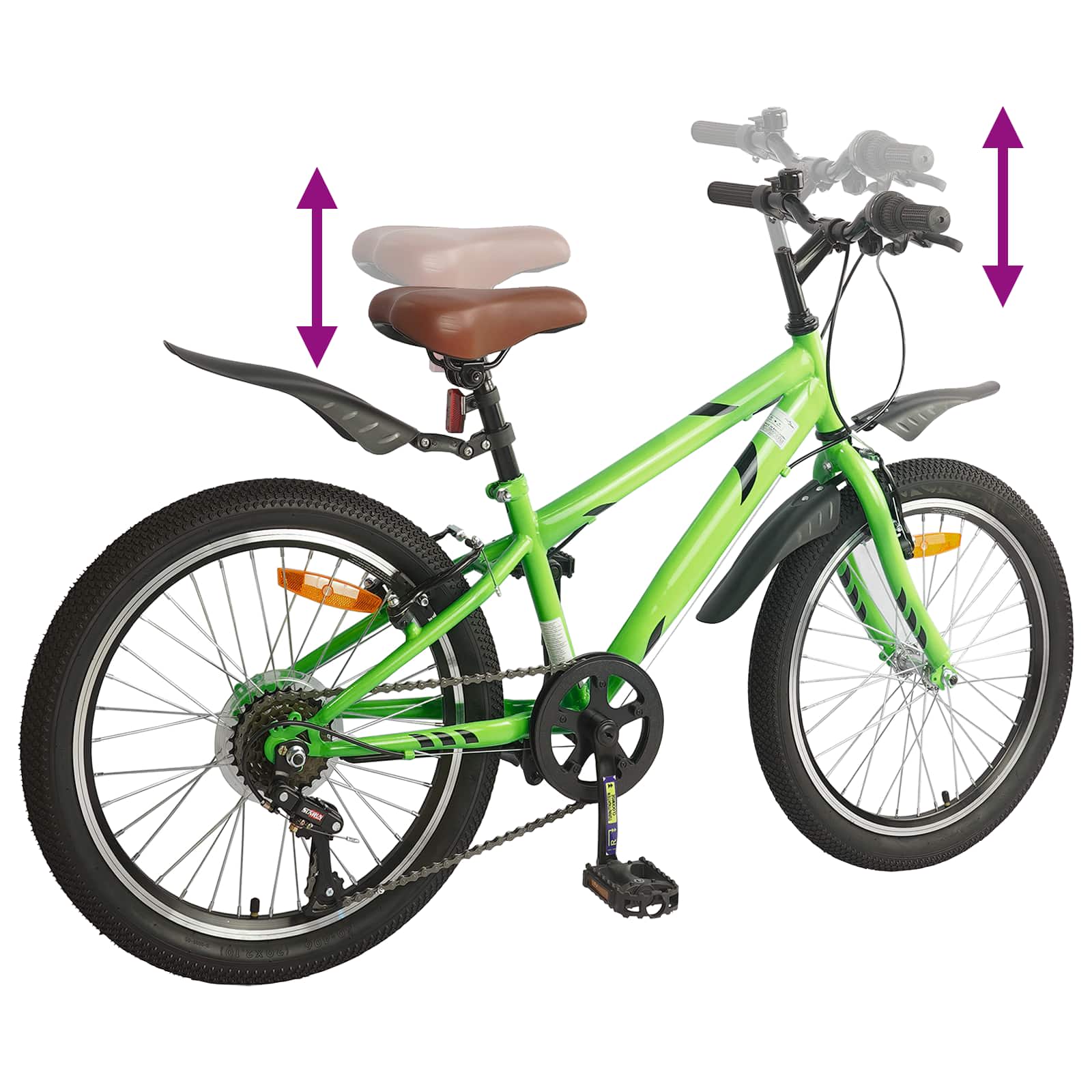 Kinderfiets 24 Inch 6-Speed voor 8-12 jaar oud Groen is nu te koop bij PeponiXL, paradijselijk wonen!