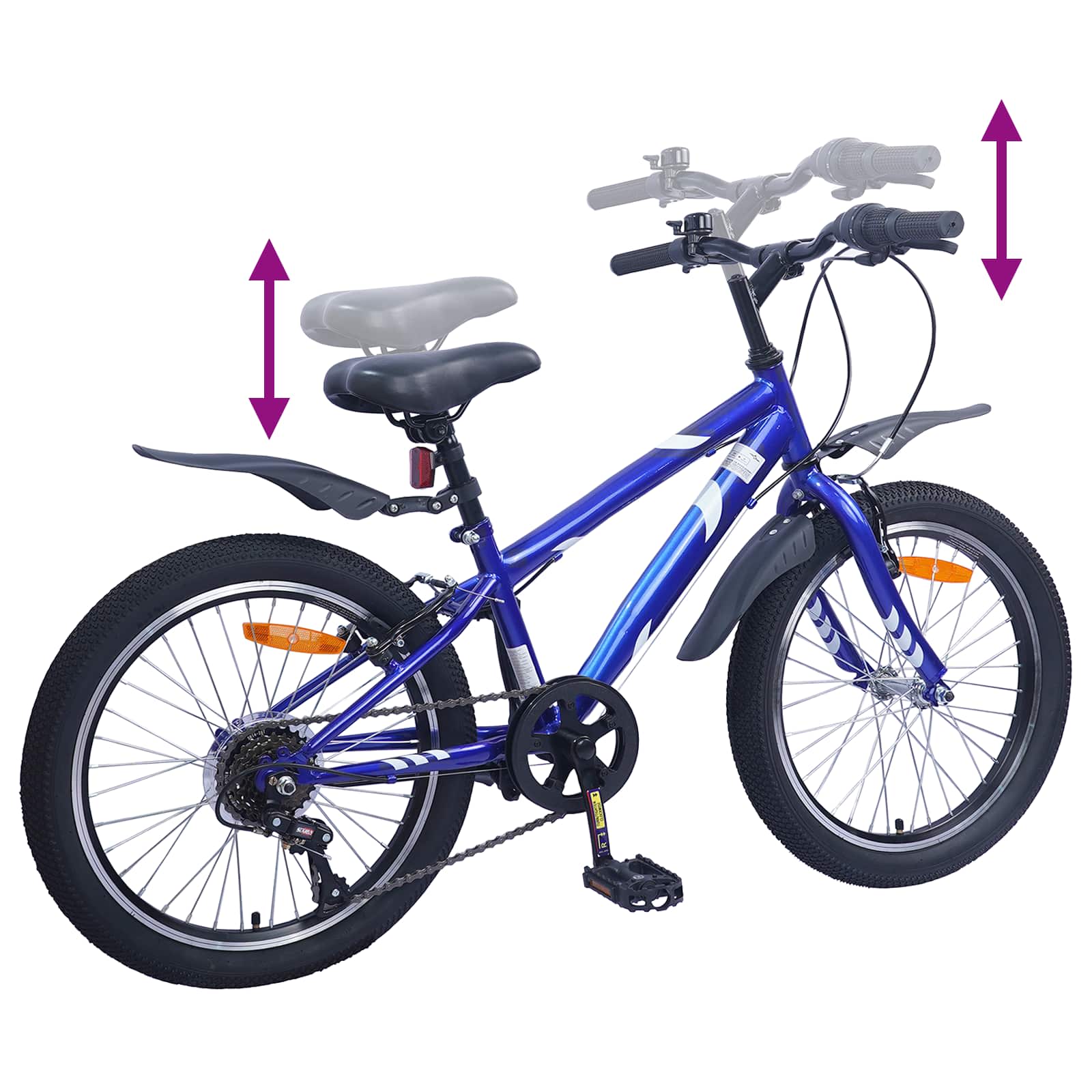 Kinderfiets 20 Inch 6-Speed voor 6-11 jaar oud Donkerblauw is nu te koop bij PeponiXL, paradijselijk wonen!