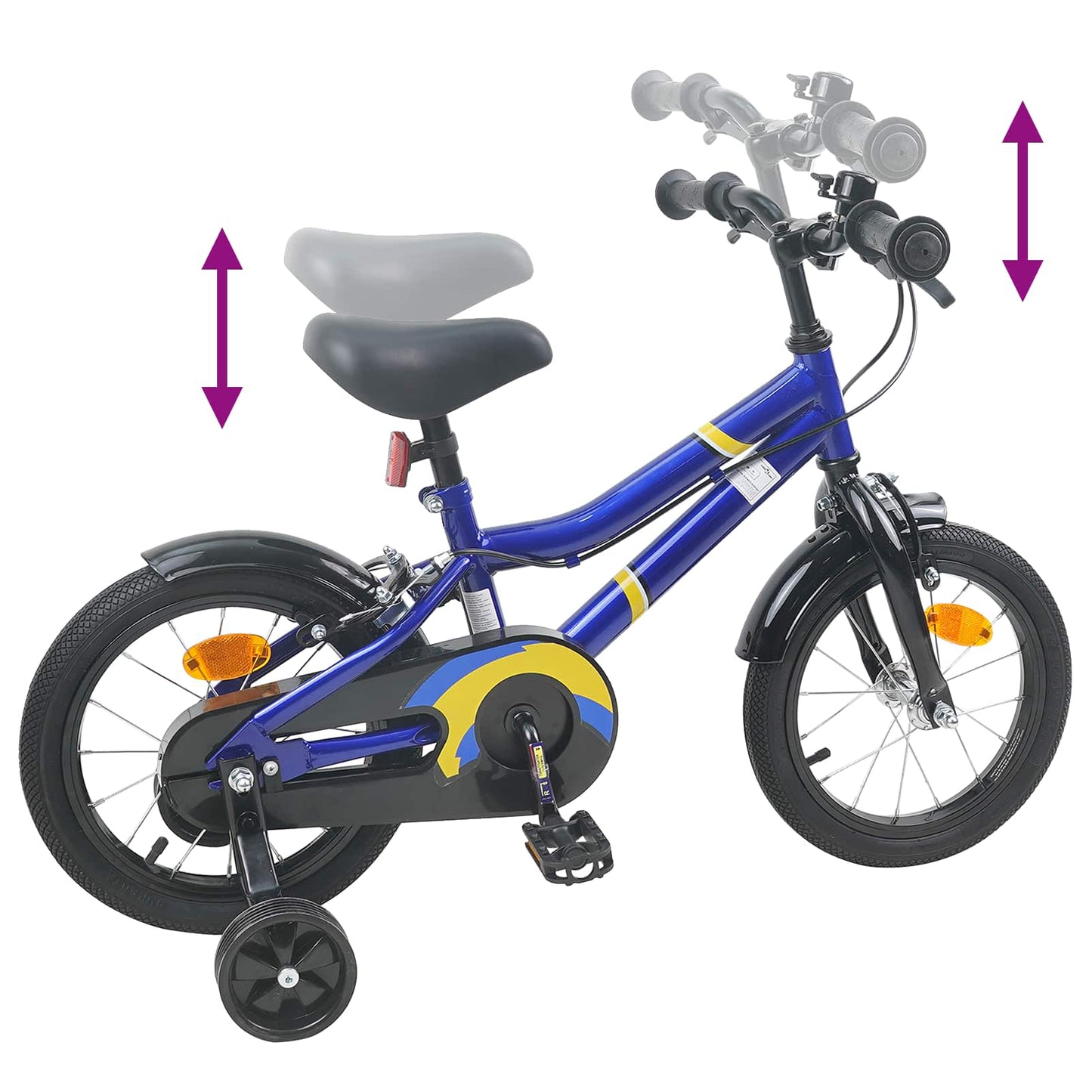 Kinderfiets 12 Inch voor 2-4 jaar oud Blauw en Zwart is nu te koop bij PeponiXL, paradijselijk wonen!