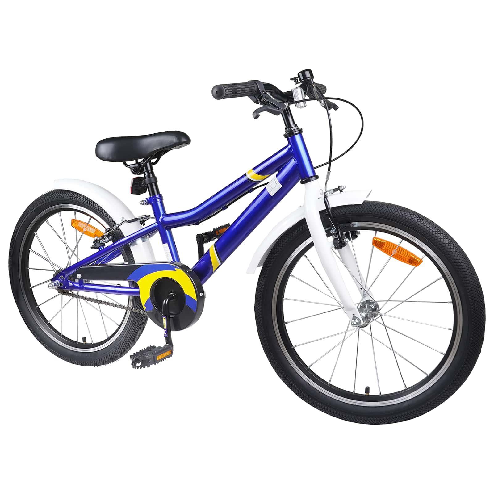 Kinderfiets 18 Inch voor 5-7 jaar Blauw Wit is nu te koop bij PeponiXL, paradijselijk wonen!