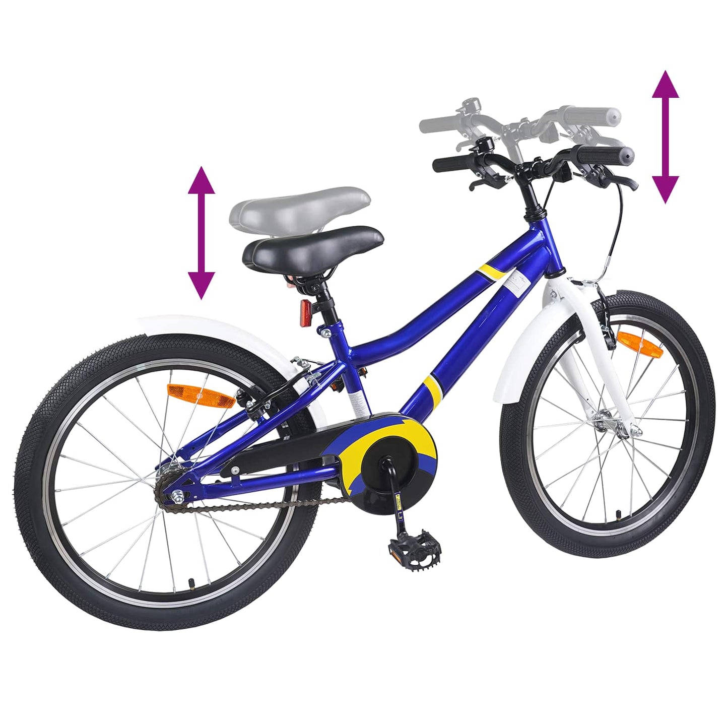 Kinderfiets 18 Inch voor 5-7 jaar Blauw Wit is nu te koop bij PeponiXL, paradijselijk wonen!