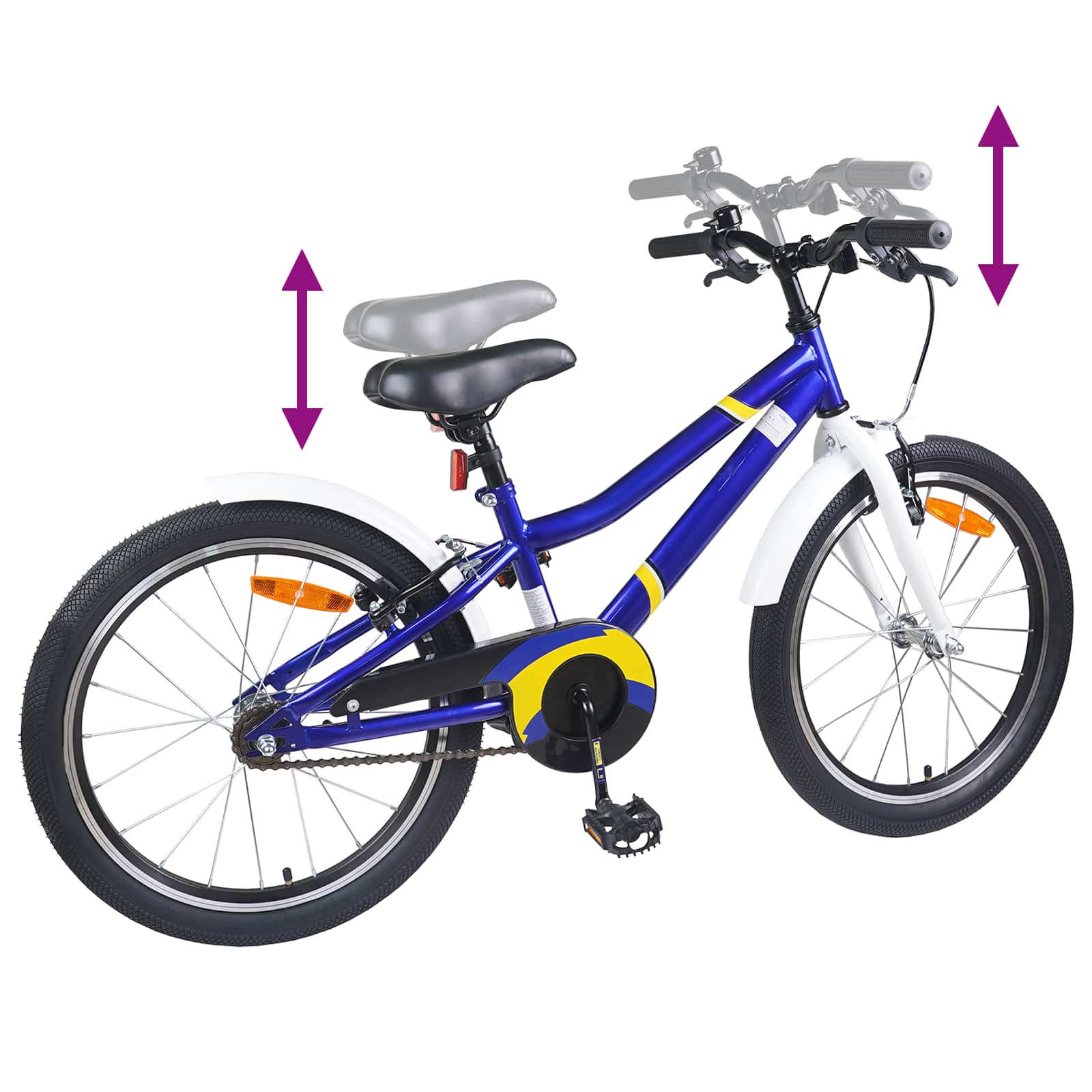 Kinderfiets 18 Inch voor 5-7 jaar Blauw Wit is nu te koop bij PeponiXL, paradijselijk wonen!