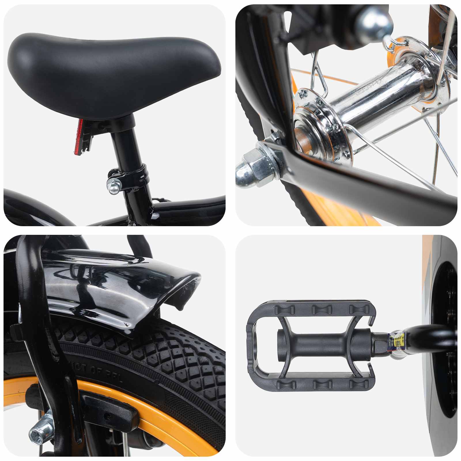 Kinderfiets 14 Inch voor 3-5 jaar oud Oranje en Zwart is nu te koop bij PeponiXL, paradijselijk wonen!