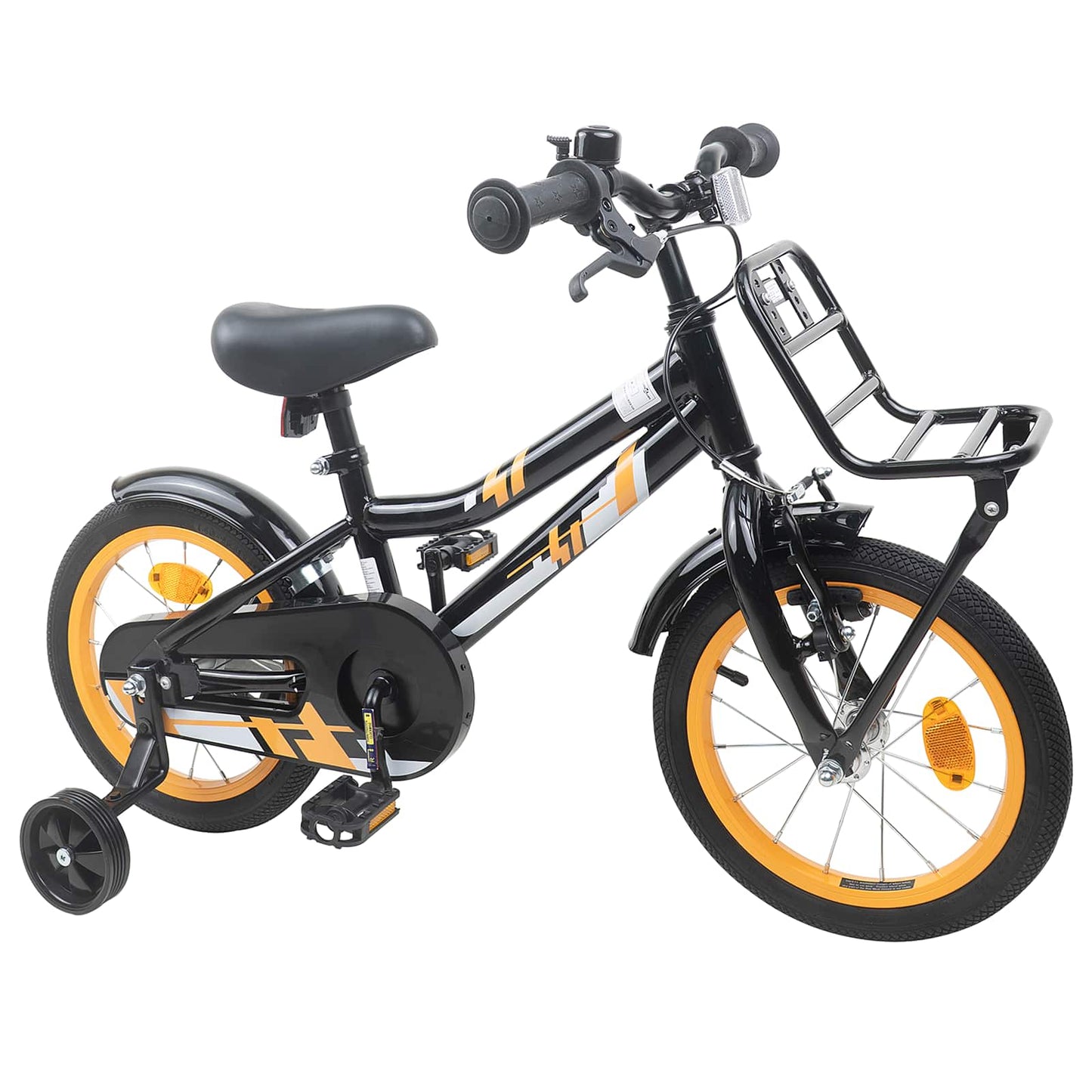 Kinderfiets 14 Inch voor 3-5 jaar oud Oranje en Zwart is nu te koop bij PeponiXL, paradijselijk wonen!