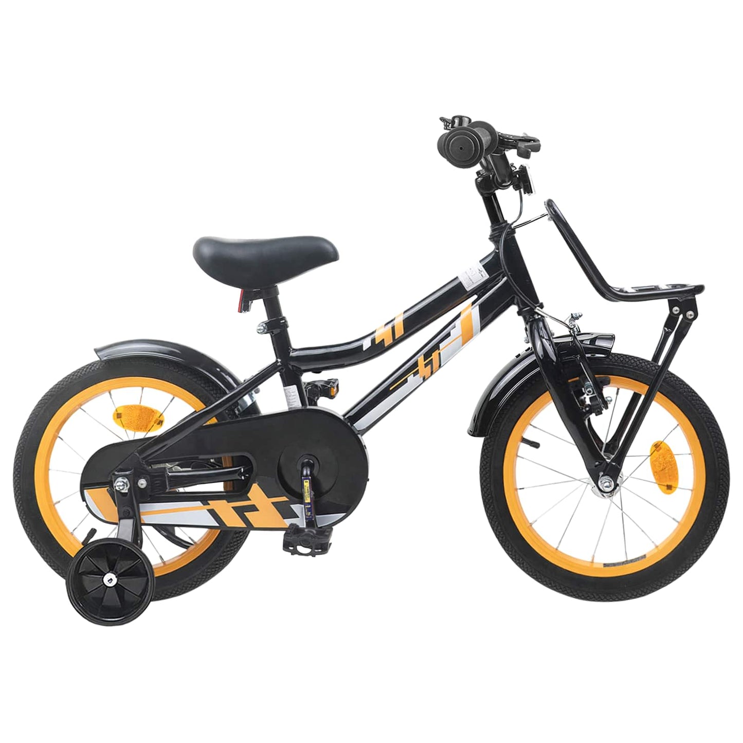 Kinderfiets 14 Inch voor 3-5 jaar oud Oranje en Zwart is nu te koop bij PeponiXL, paradijselijk wonen!