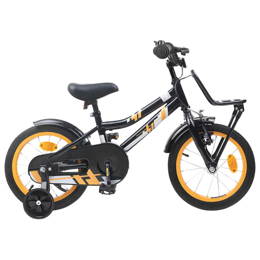 Kinderfiets 14 Inch voor 3-5 jaar oud Oranje en Zwart is nu te koop bij PeponiXL, paradijselijk wonen!
