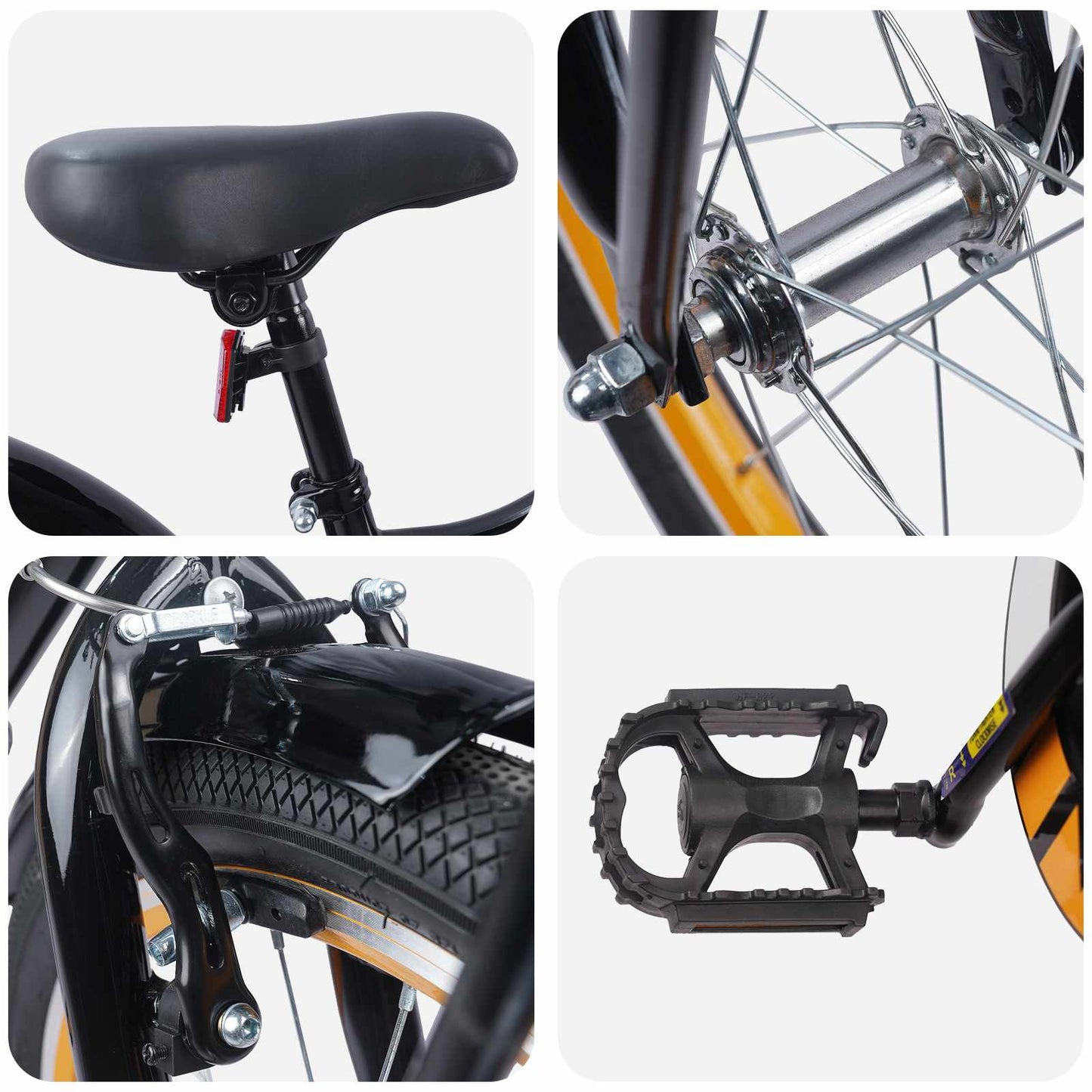 Kinderfiets 18 Inch voor 5-7 jaar Oranje Zwart is nu te koop bij PeponiXL, paradijselijk wonen!