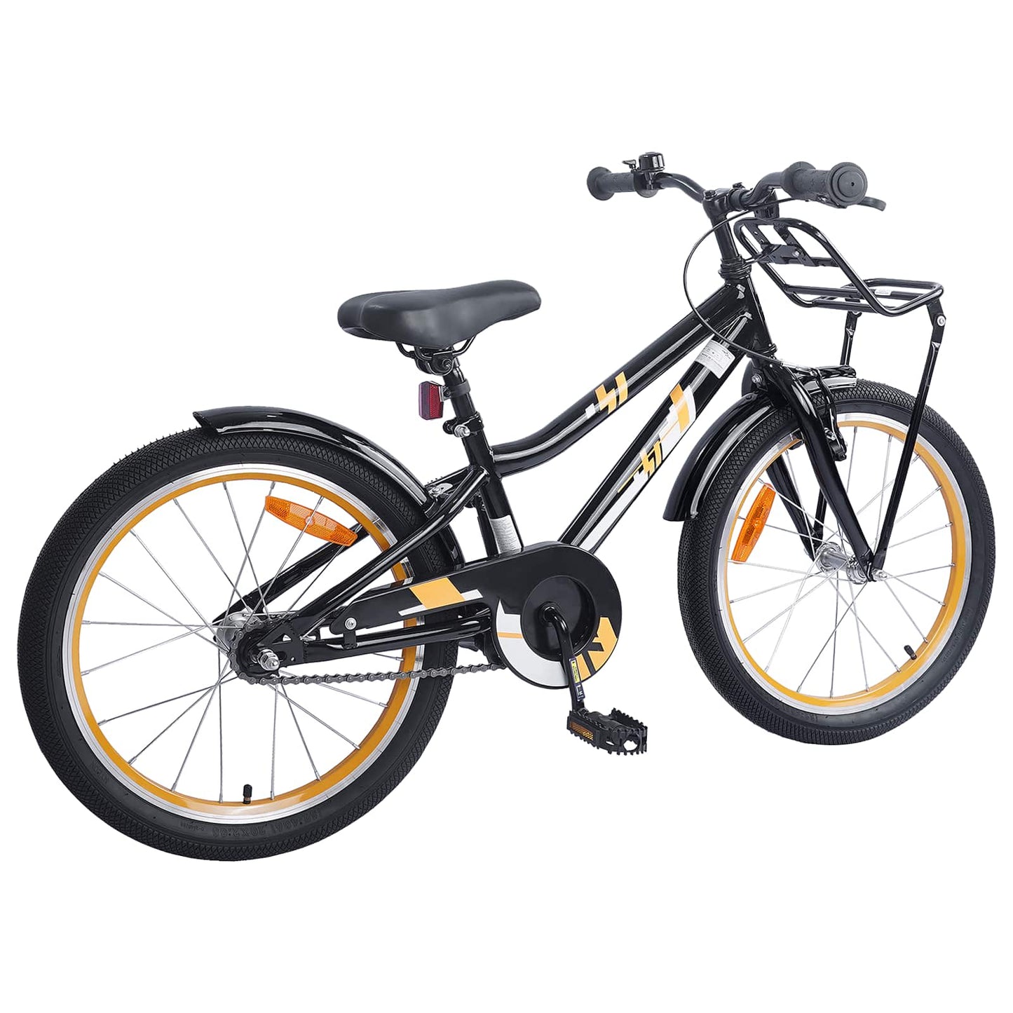 Kinderfiets 18 Inch voor 5-7 jaar Oranje Zwart is nu te koop bij PeponiXL, paradijselijk wonen!