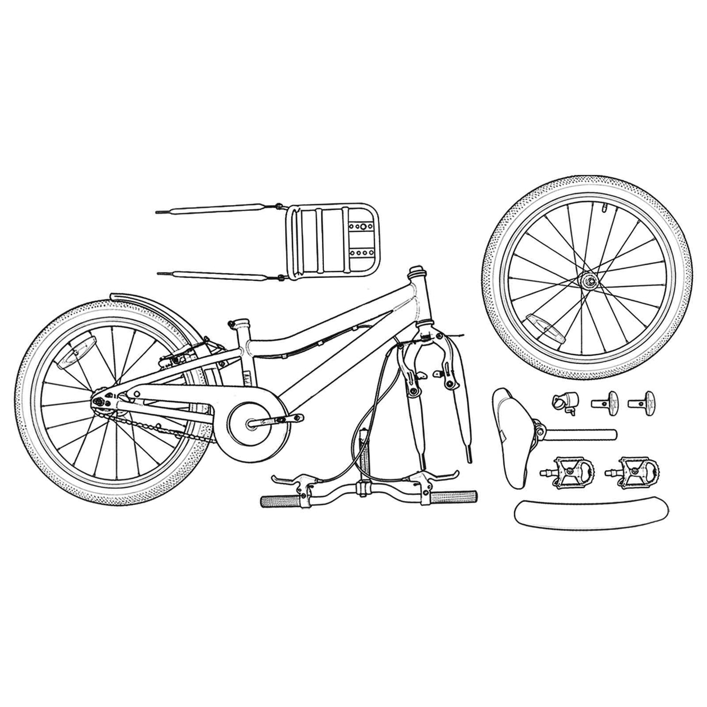 Kinderfiets 18 Inch voor 5-7 jaar Oranje Zwart is nu te koop bij PeponiXL, paradijselijk wonen!