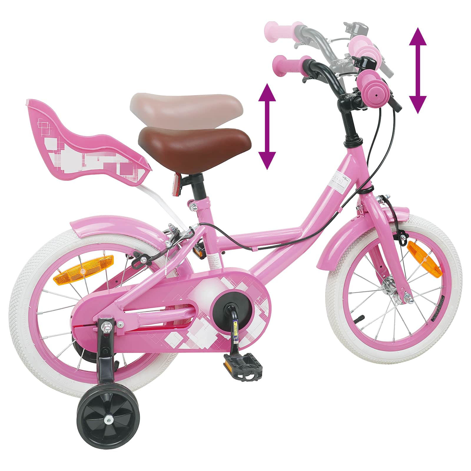 Kinderfiets 16 Inch voor 4-6 jaar oud Lichtroze is nu te koop bij PeponiXL, paradijselijk wonen!