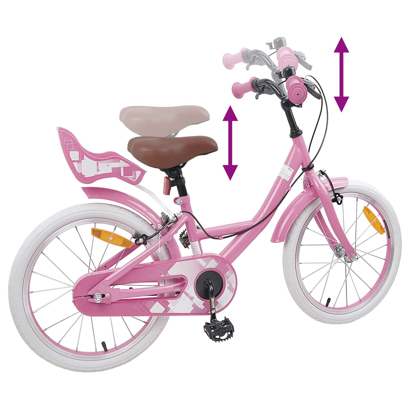 Kinderfiets 18 Inch voor 5-7 jaar Lichtroze is nu te koop bij PeponiXL, paradijselijk wonen!
