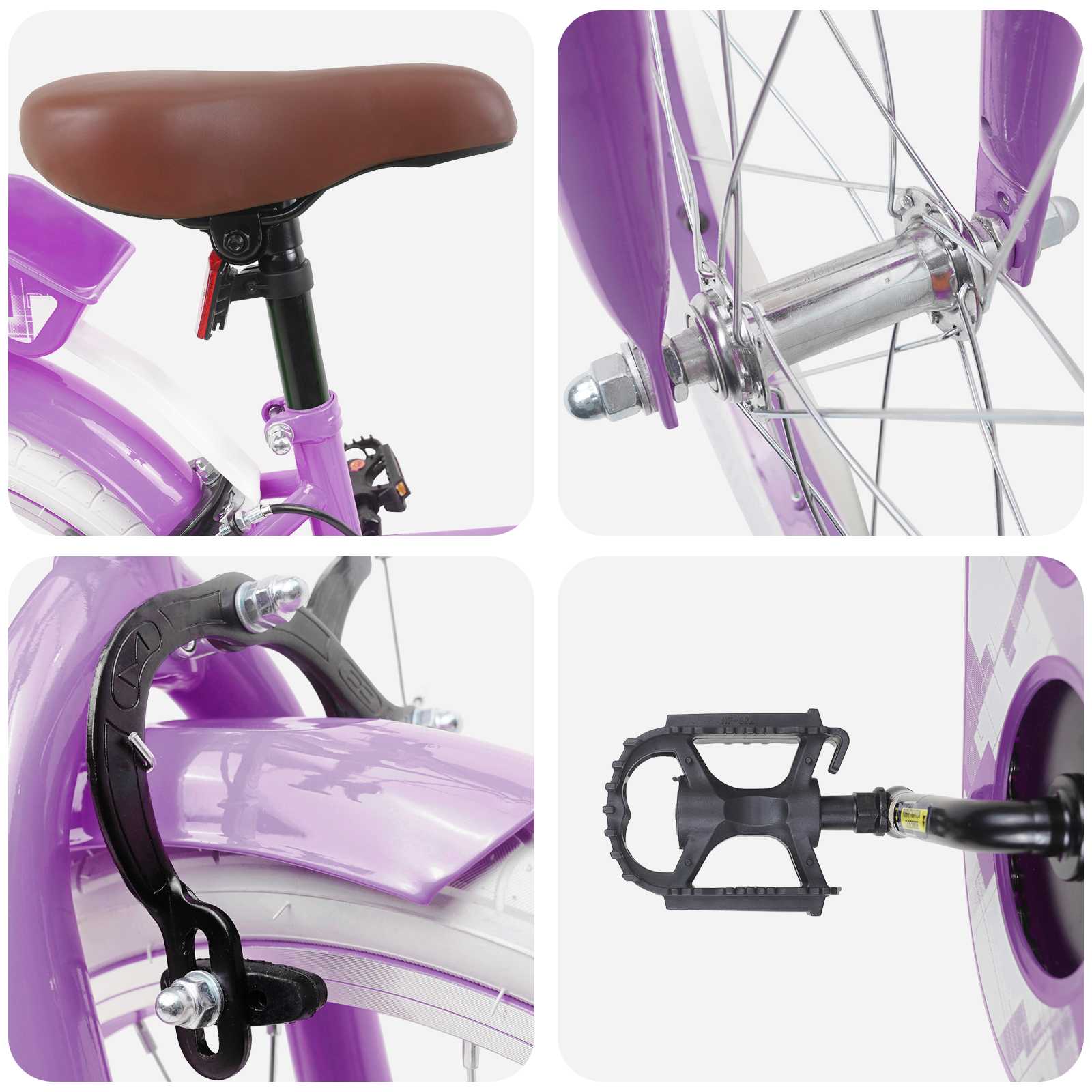 Kinderfiets 18 Inch voor 5-7 jaar Paars is nu te koop bij PeponiXL, paradijselijk wonen!
