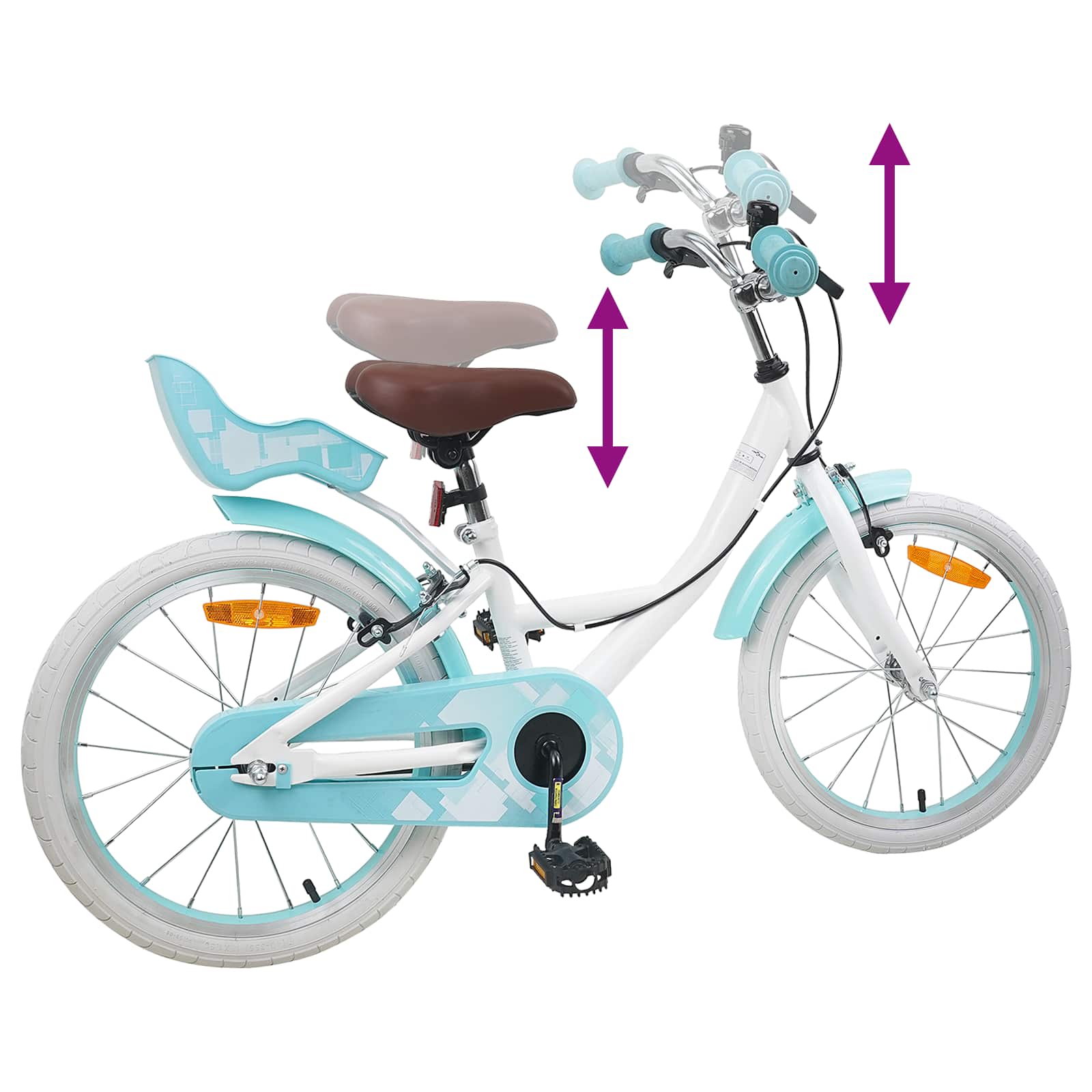 Kinderfiets 18 Inch voor 5-7 jaar Wit is nu te koop bij PeponiXL, paradijselijk wonen!