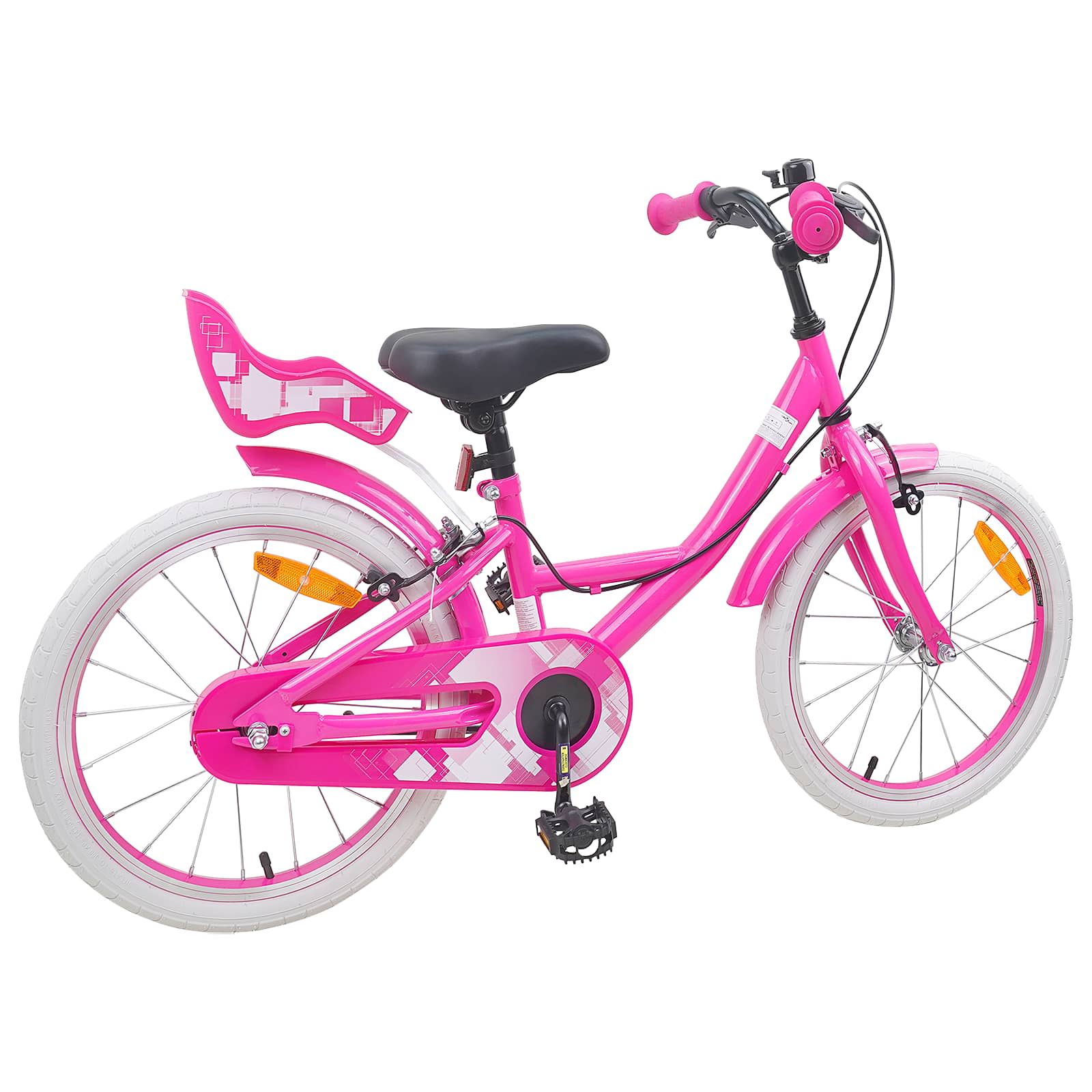 Kinderfiets 18 Inch voor 5-7 jaar Roze is nu te koop bij PeponiXL, paradijselijk wonen!