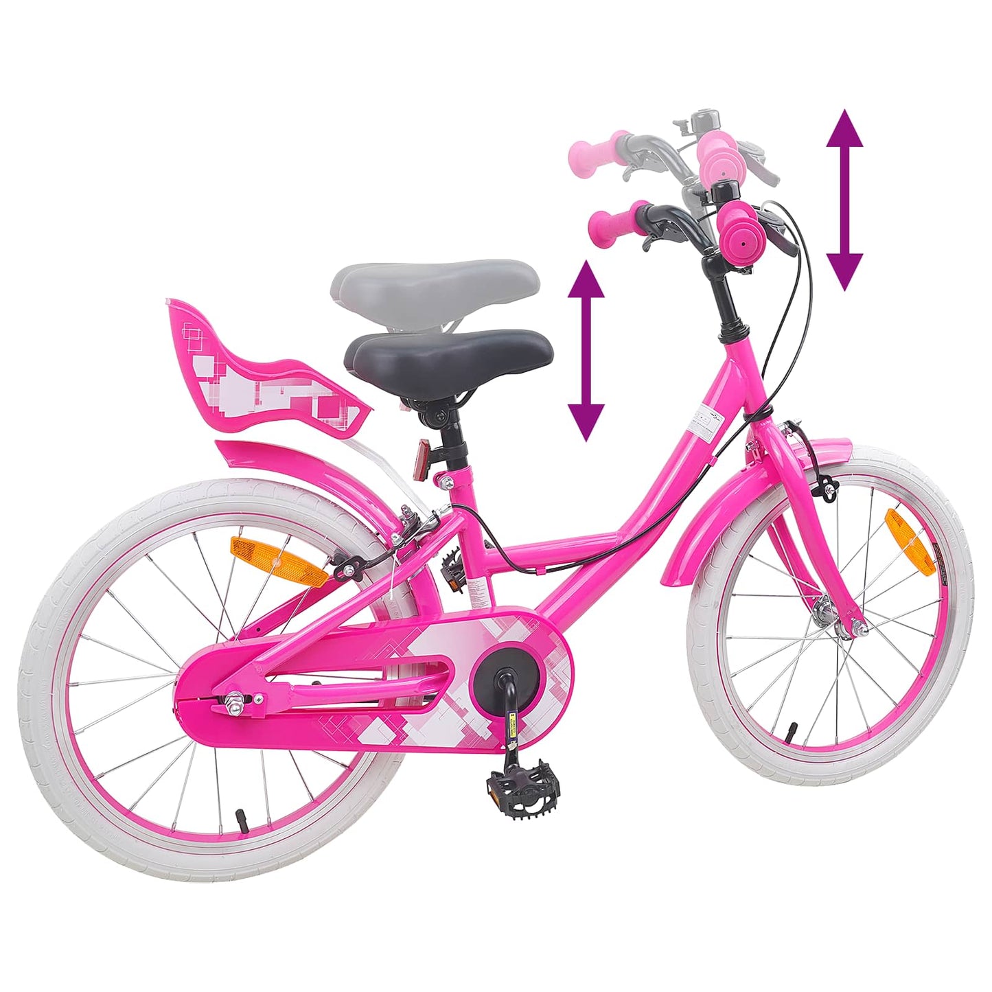 Kinderfiets 18 Inch voor 5-7 jaar Roze is nu te koop bij PeponiXL, paradijselijk wonen!