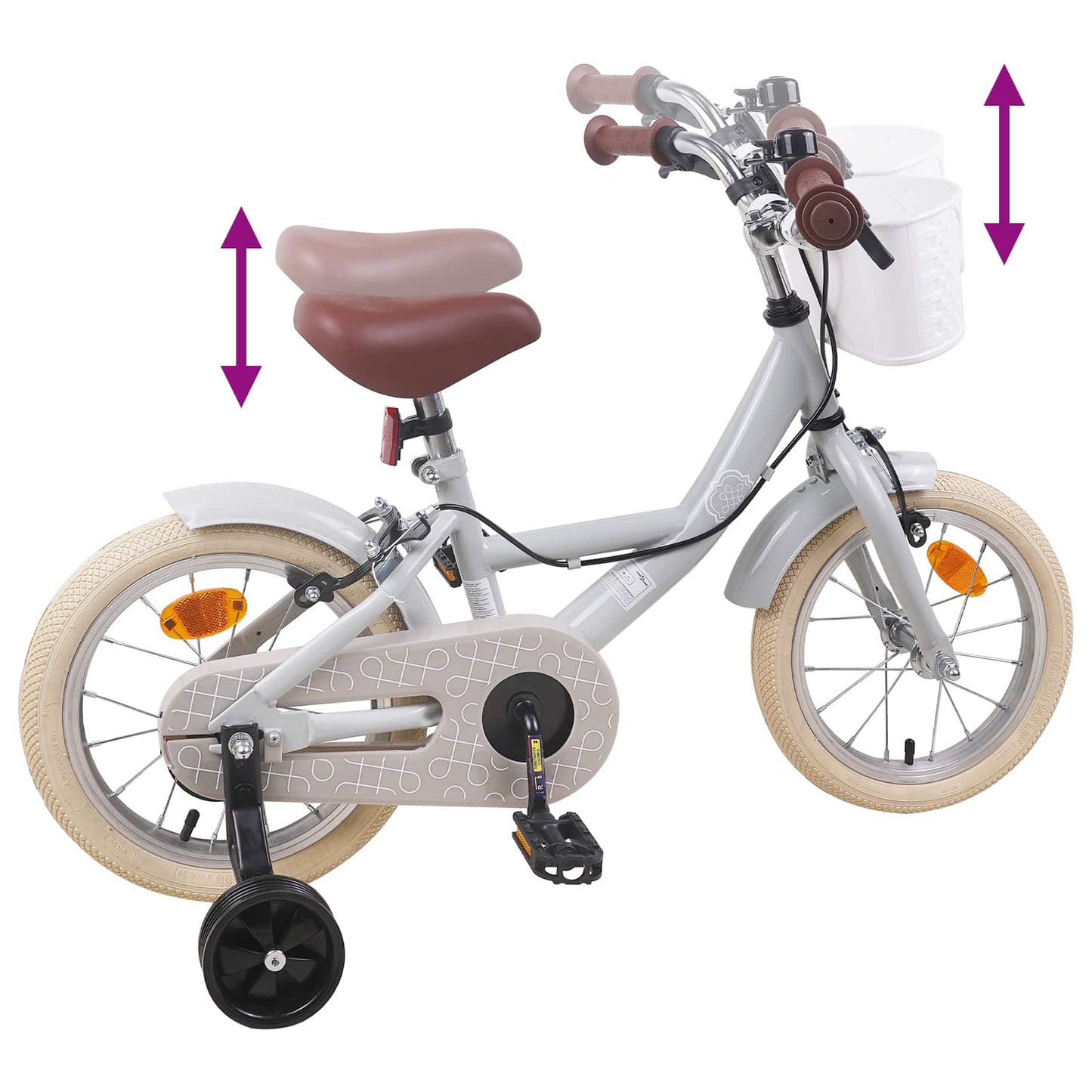Kinderfiets 14 Inch voor 3-5 jaar oud Lichtgrijs is nu te koop bij PeponiXL, paradijselijk wonen!