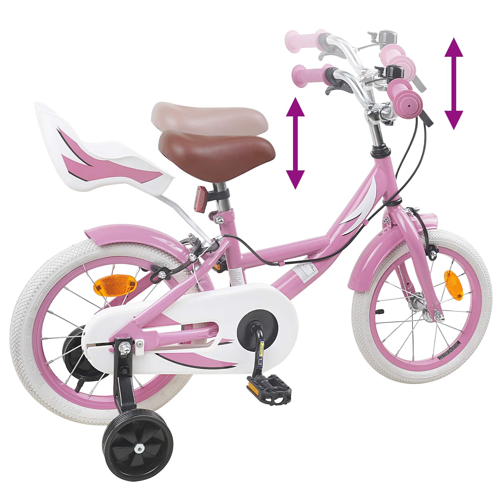 Kinderfiets 14 Inch voor 3-5 jaar oud Lichtroze is nu te koop bij PeponiXL, paradijselijk wonen!
