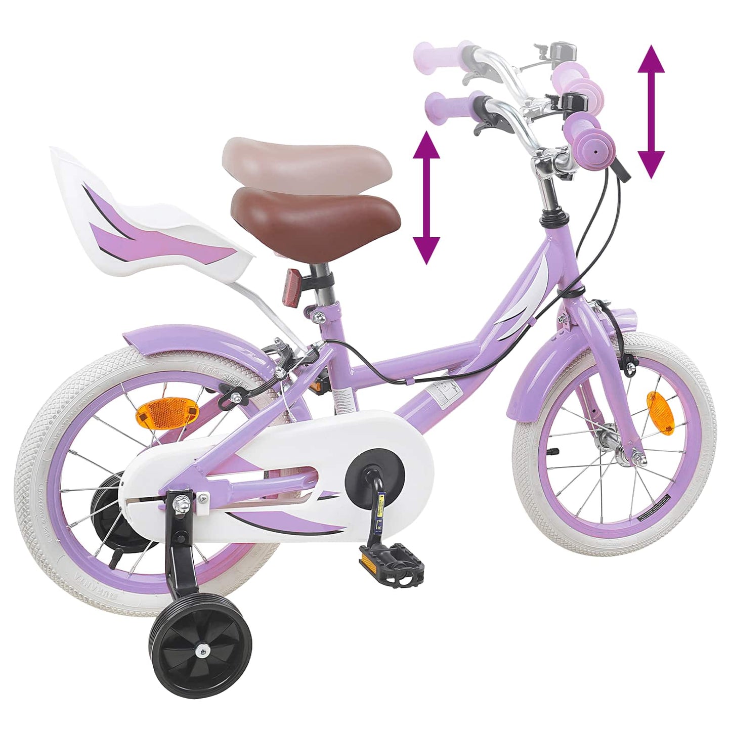 Kinderfiets 14 Inch voor 3-5 jaar oud Paars is nu te koop bij PeponiXL, paradijselijk wonen!