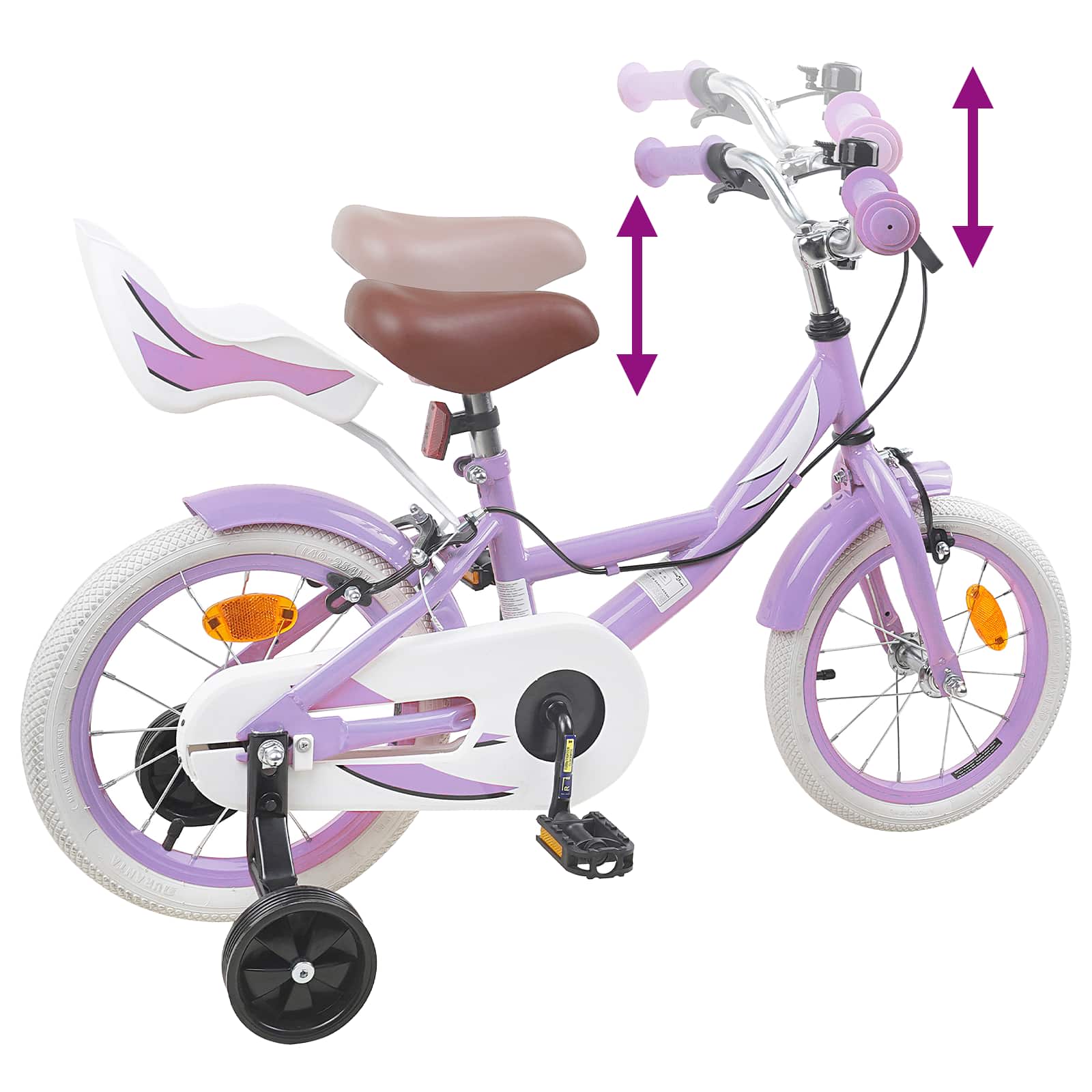 Kinderfiets 14 Inch voor 3-5 jaar oud Paars is nu te koop bij PeponiXL, paradijselijk wonen!