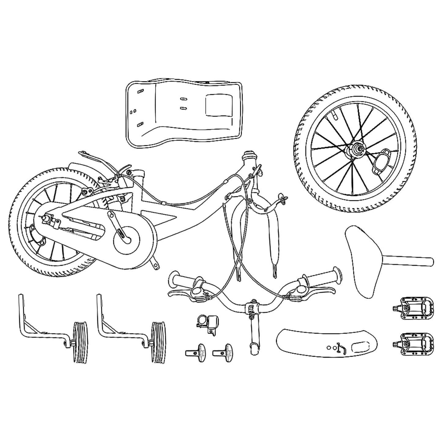 Kinderfiets 14 Inch voor 3-5 jaar oud Paars is nu te koop bij PeponiXL, paradijselijk wonen!