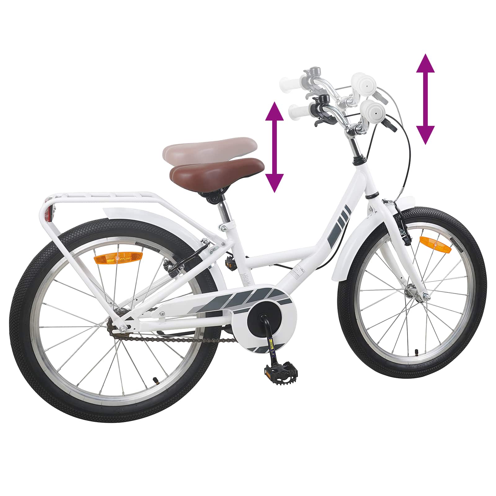 Kinderfiets 18 Inch voor 5-7 jaar Wit is nu te koop bij PeponiXL, paradijselijk wonen!