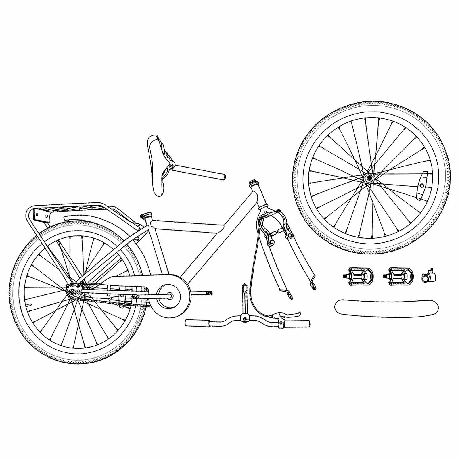 Kinderfiets 18 Inch voor 5-7 jaar Wit is nu te koop bij PeponiXL, paradijselijk wonen!