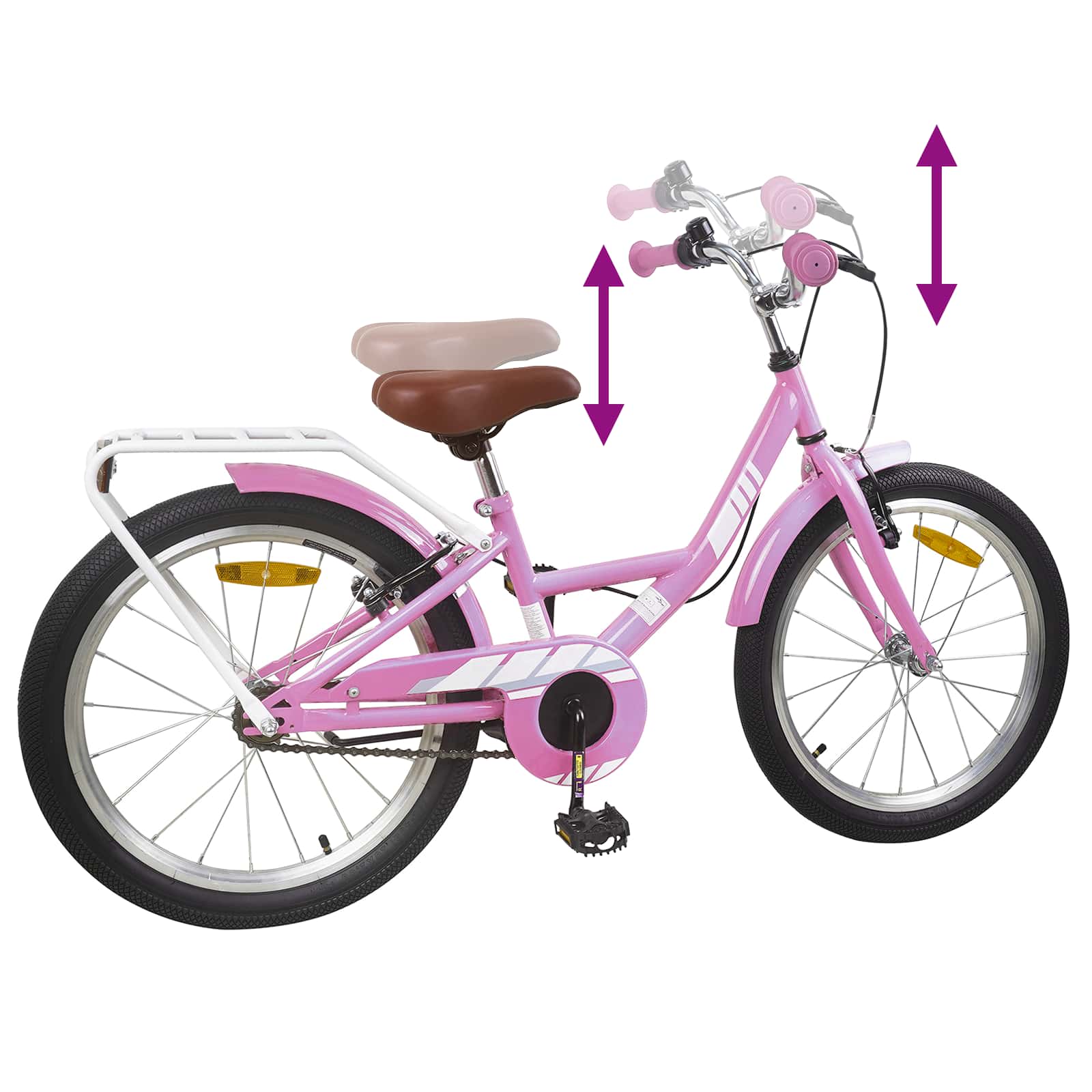 Kinderfiets 18 Inch voor 5-7 jaar Lichtroze is nu te koop bij PeponiXL, paradijselijk wonen!