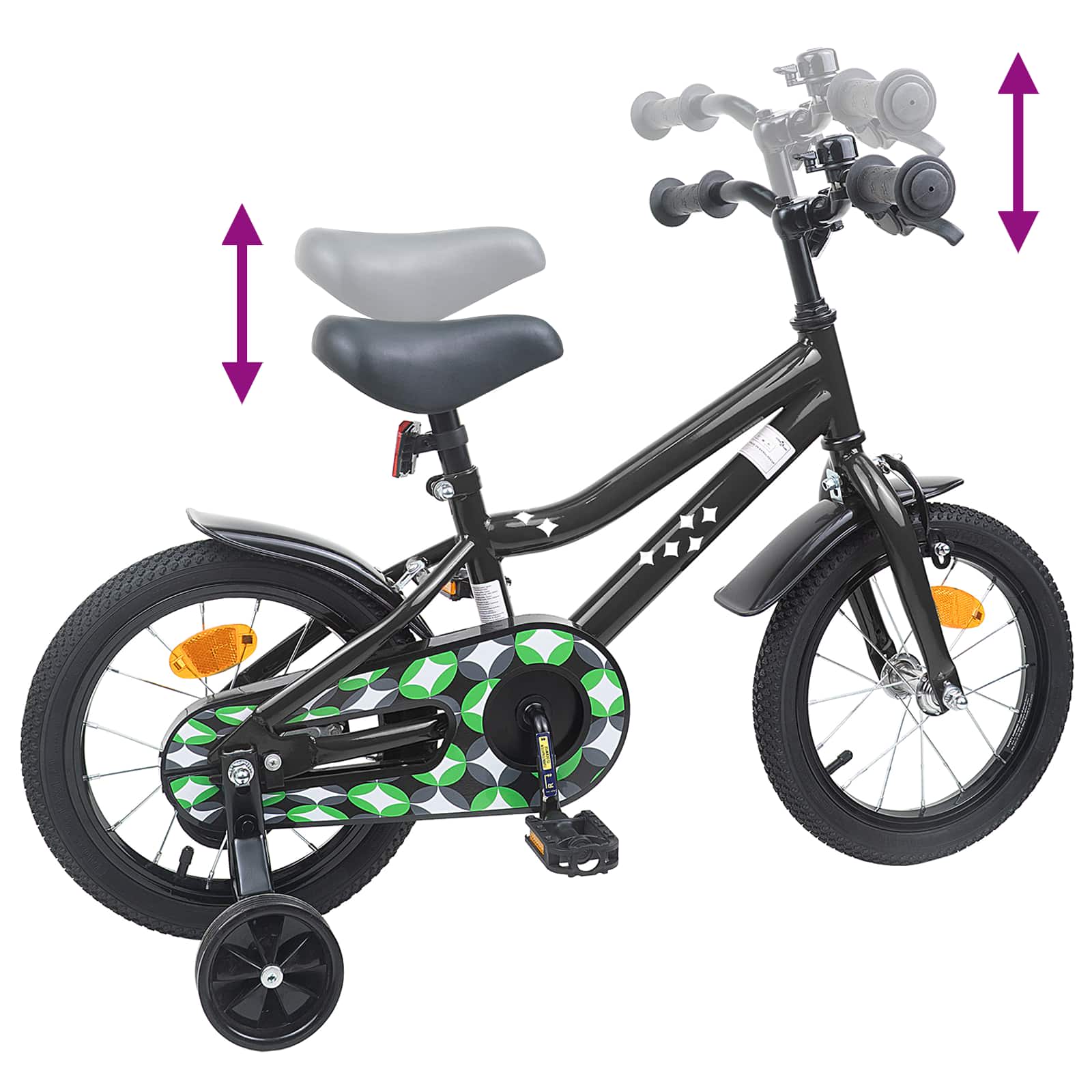 Kinderfiets 14 Inch voor 3-5 jaar oud Zwart is nu te koop bij PeponiXL, paradijselijk wonen!