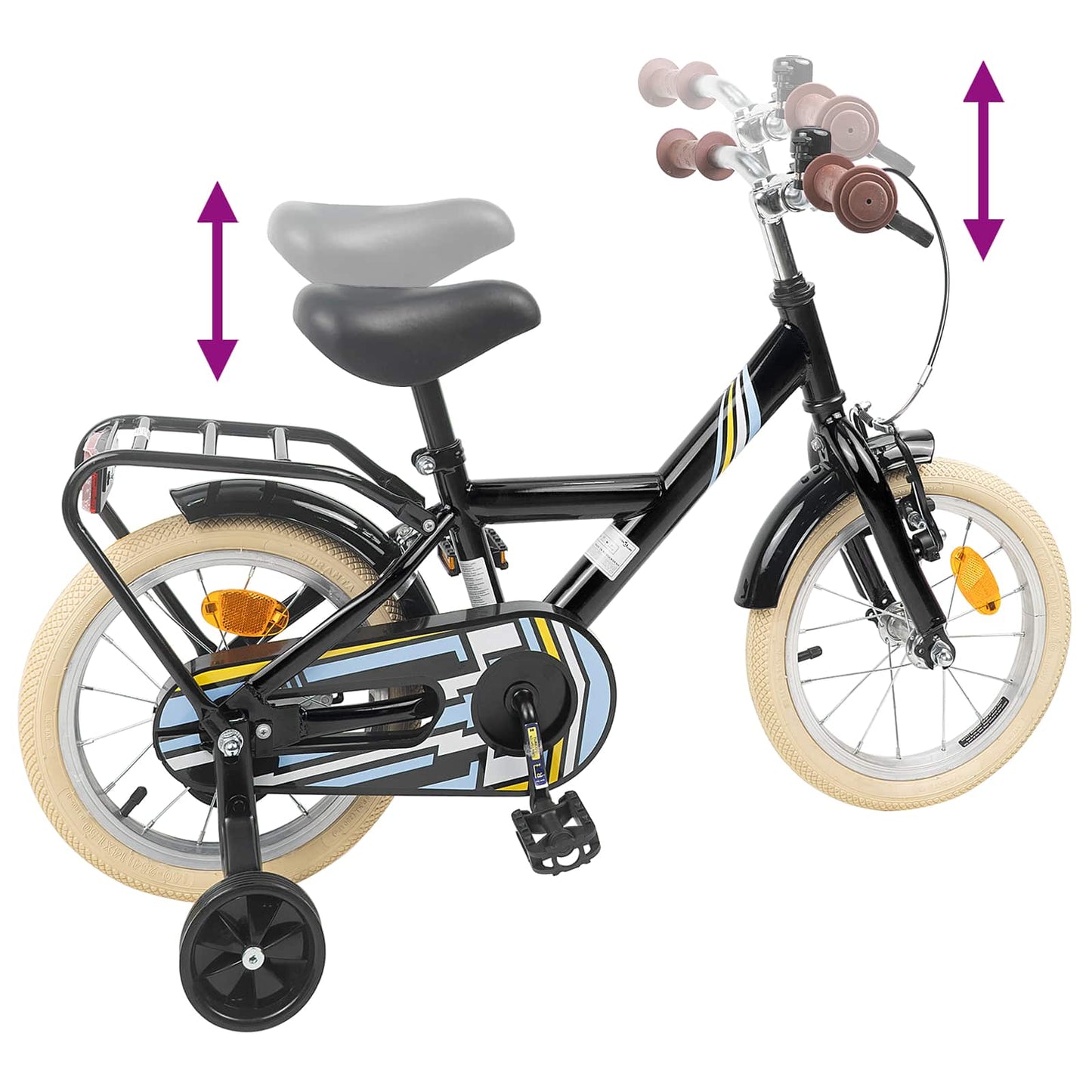 Kinderfiets 14 Inch voor 3-5 jaar oud Zwart is nu te koop bij PeponiXL, paradijselijk wonen!