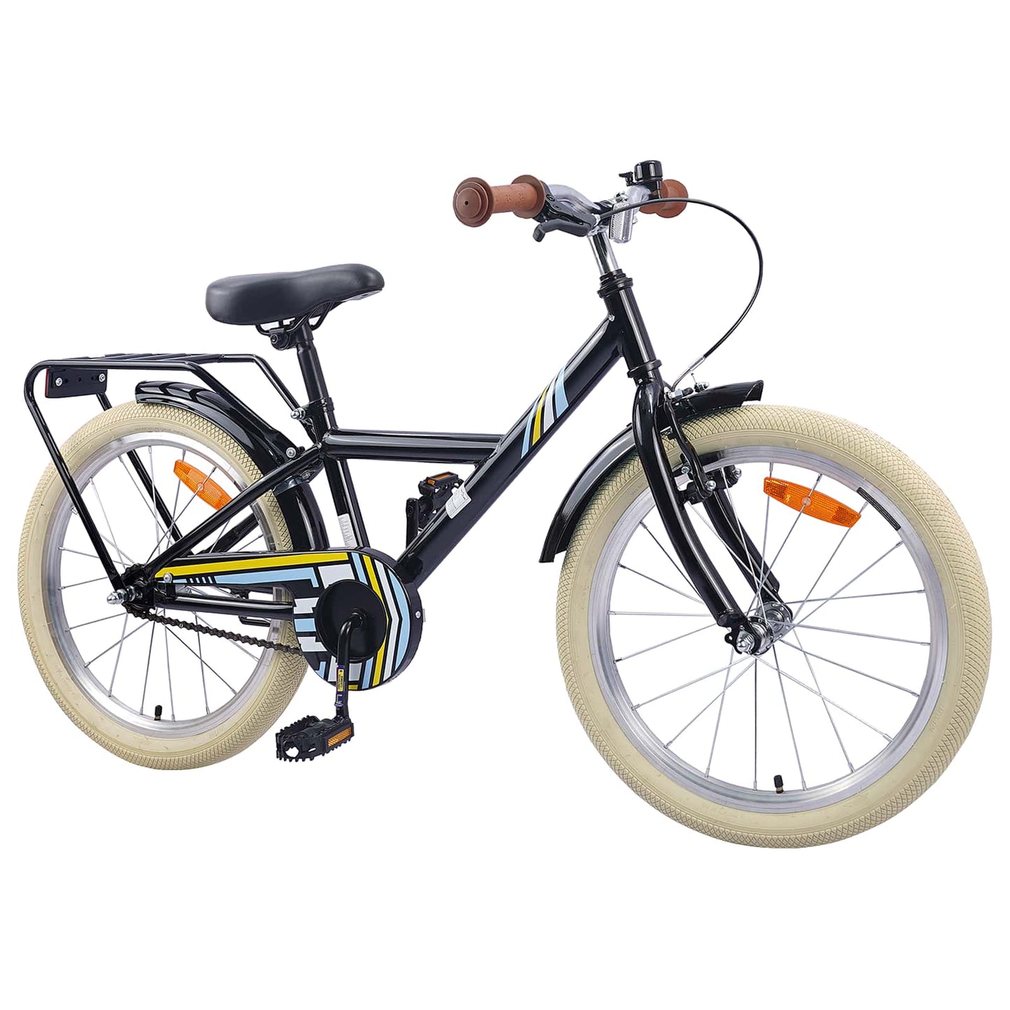 Kinderfiets 18 Inch voor 5-7 jaar Zwart is nu te koop bij PeponiXL, paradijselijk wonen!