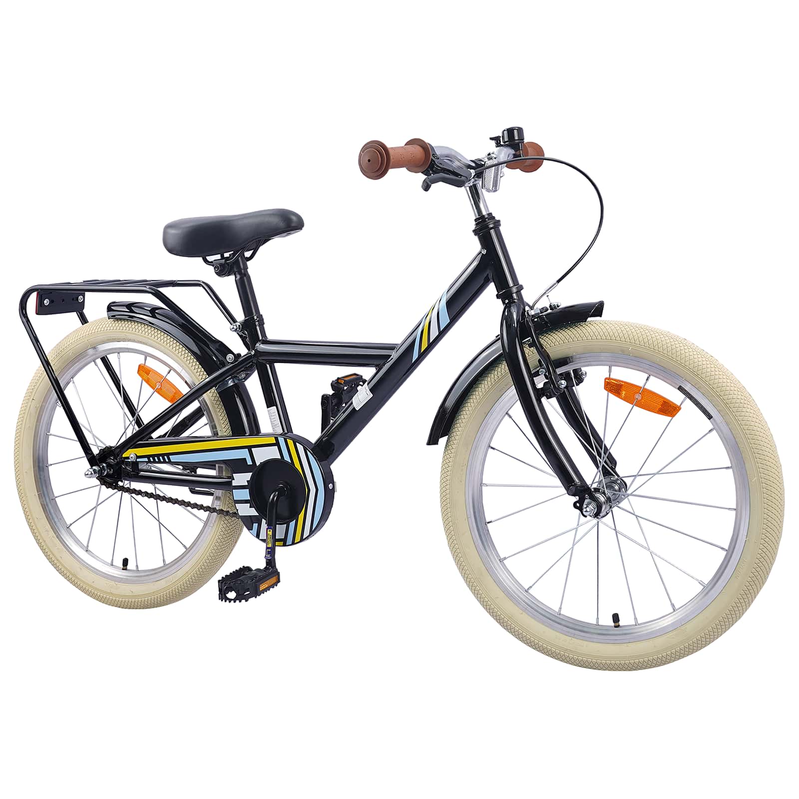 Kinderfiets 18 Inch voor 5-7 jaar Zwart is nu te koop bij PeponiXL, paradijselijk wonen!