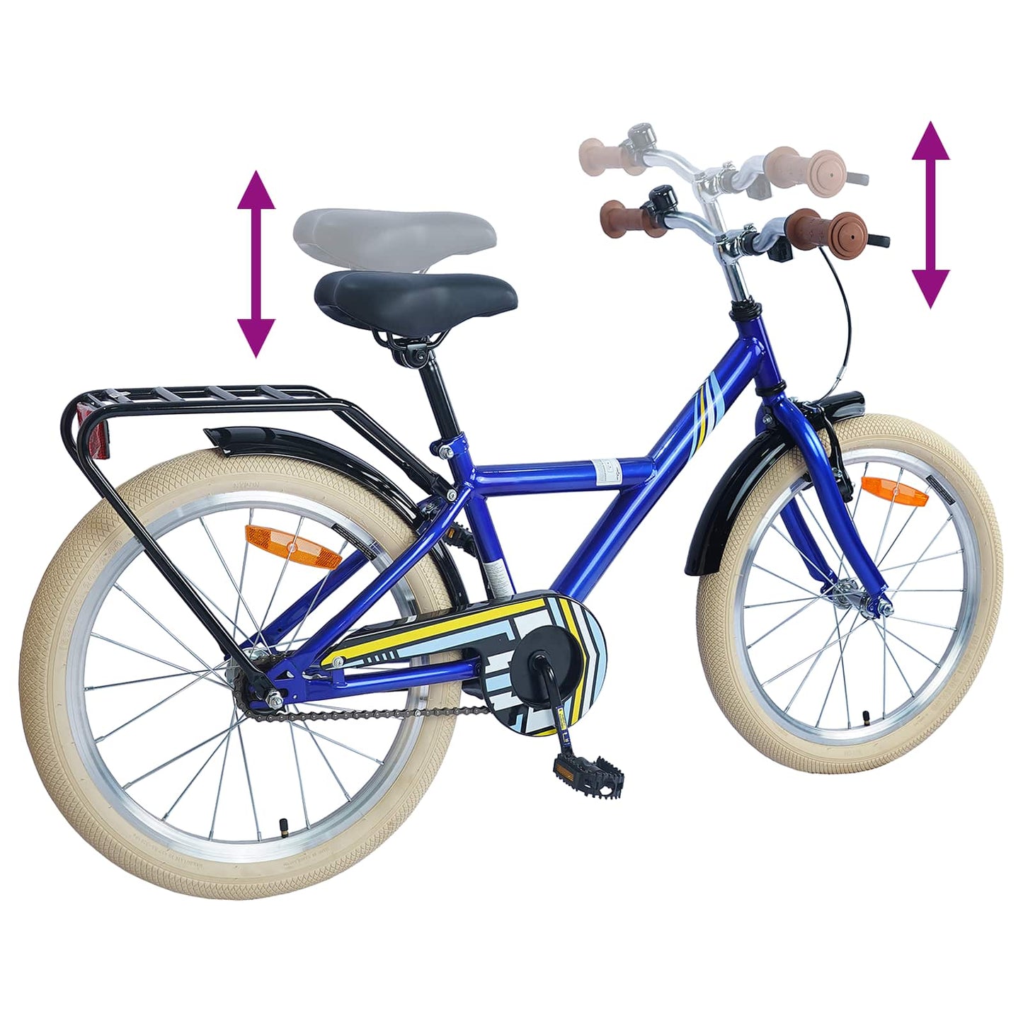 Kinderfiets 18 Inch voor 5-7 jaar Donkerblauw is nu te koop bij PeponiXL, paradijselijk wonen!