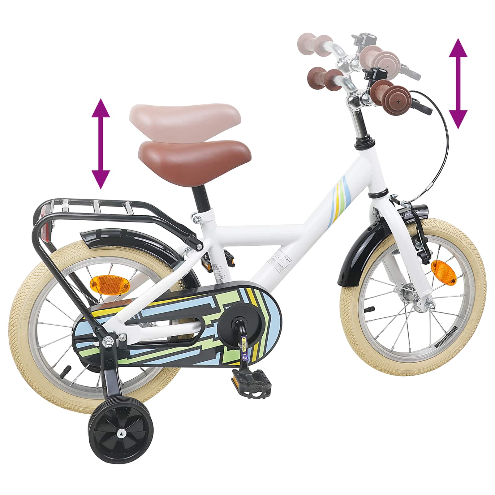 Kinderfiets 14 Inch voor 3-5 jaar oud Wit is nu te koop bij PeponiXL, paradijselijk wonen!