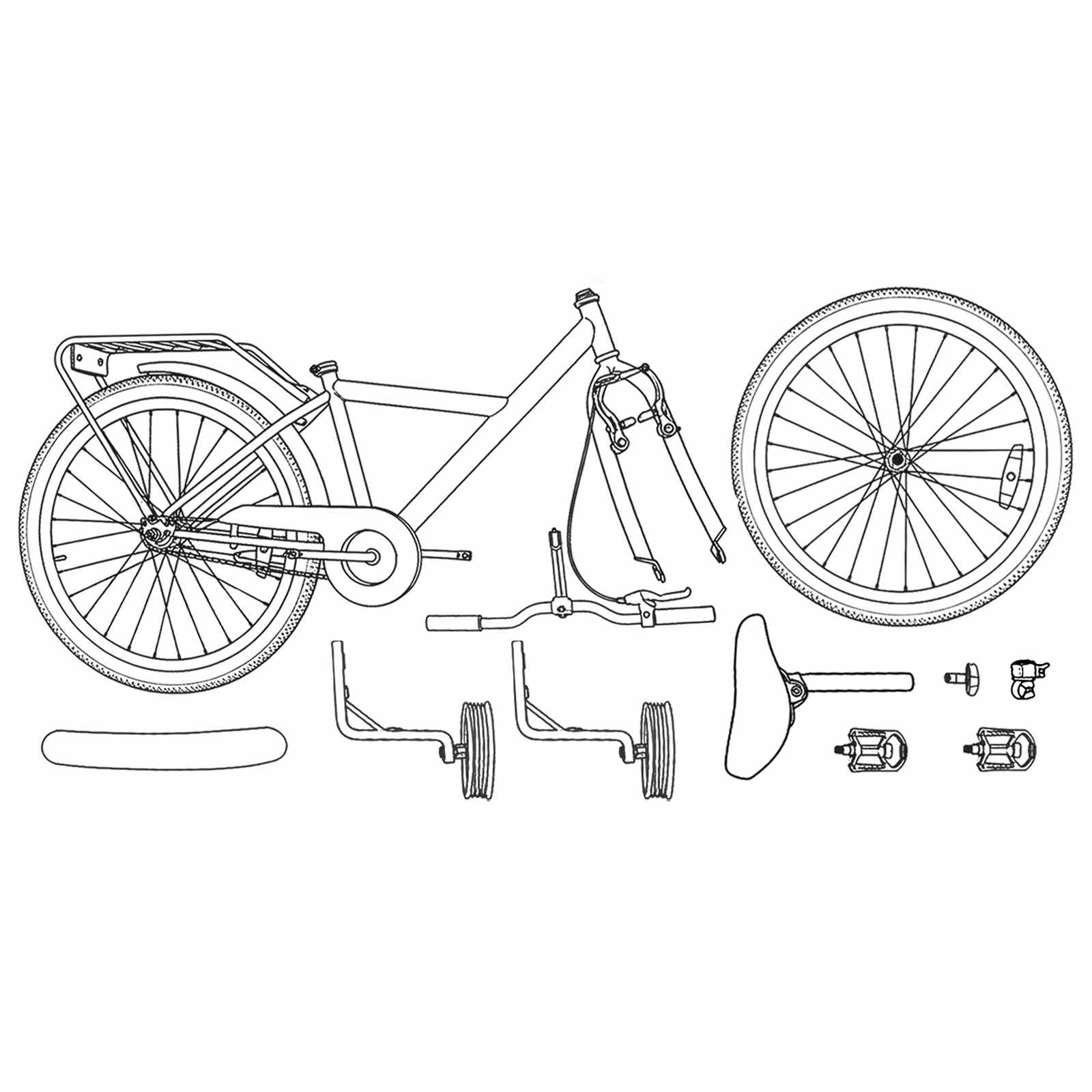 Kinderfiets 14 Inch voor 3-5 jaar oud Wit is nu te koop bij PeponiXL, paradijselijk wonen!