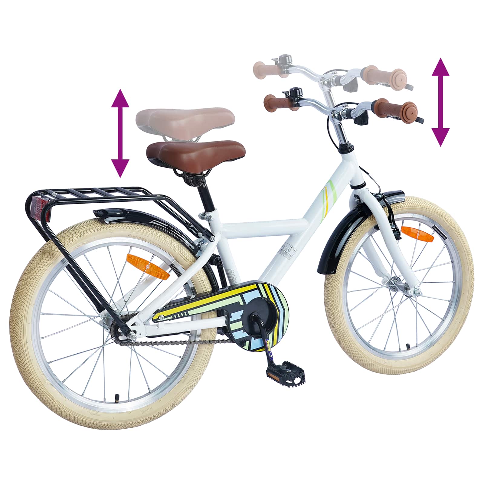 Kinderfiets 18 Inch voor 5-7 jaar Wit is nu te koop bij PeponiXL, paradijselijk wonen!
