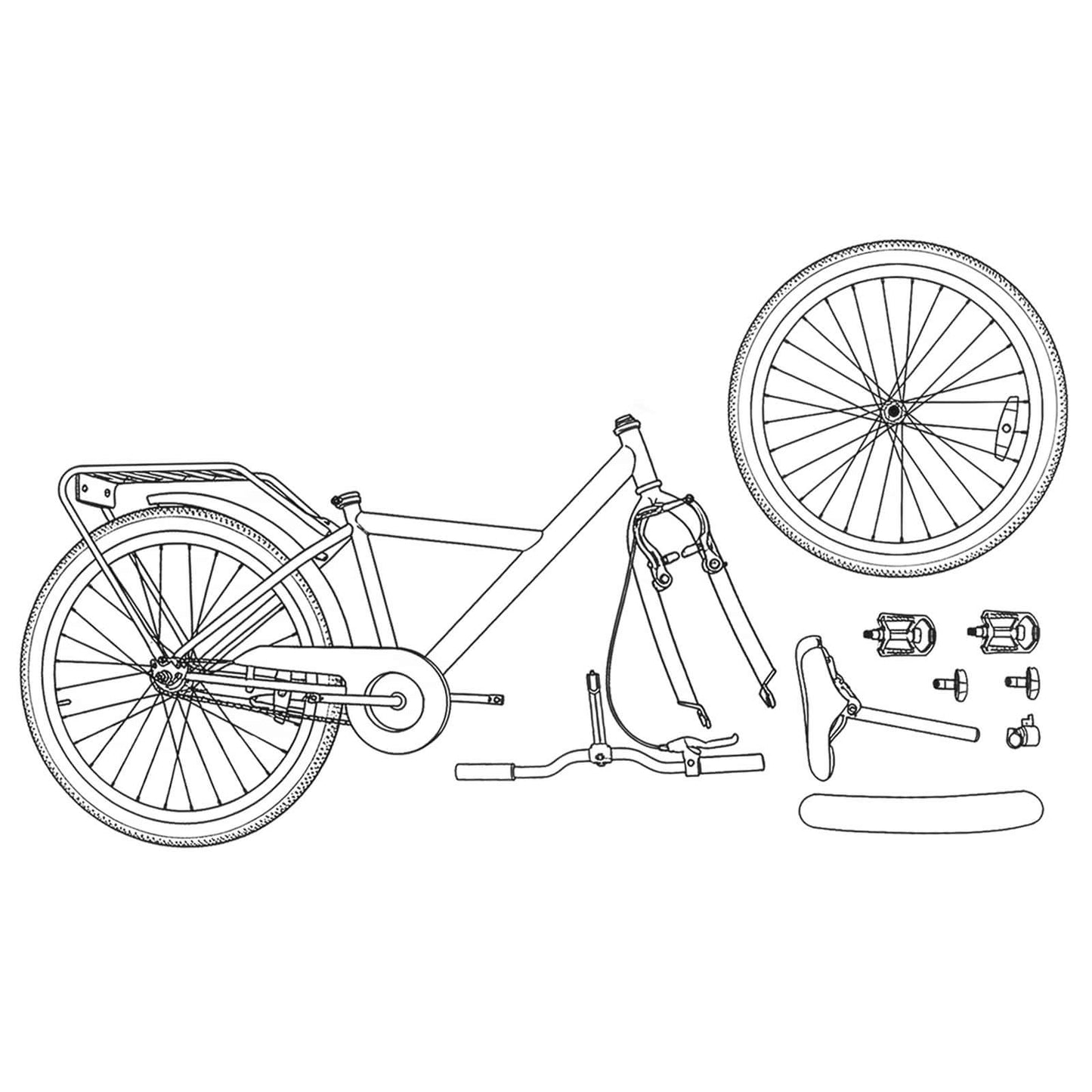 Kinderfiets 24 Inch voor 8-12 jaar oud Wit is nu te koop bij PeponiXL, paradijselijk wonen!